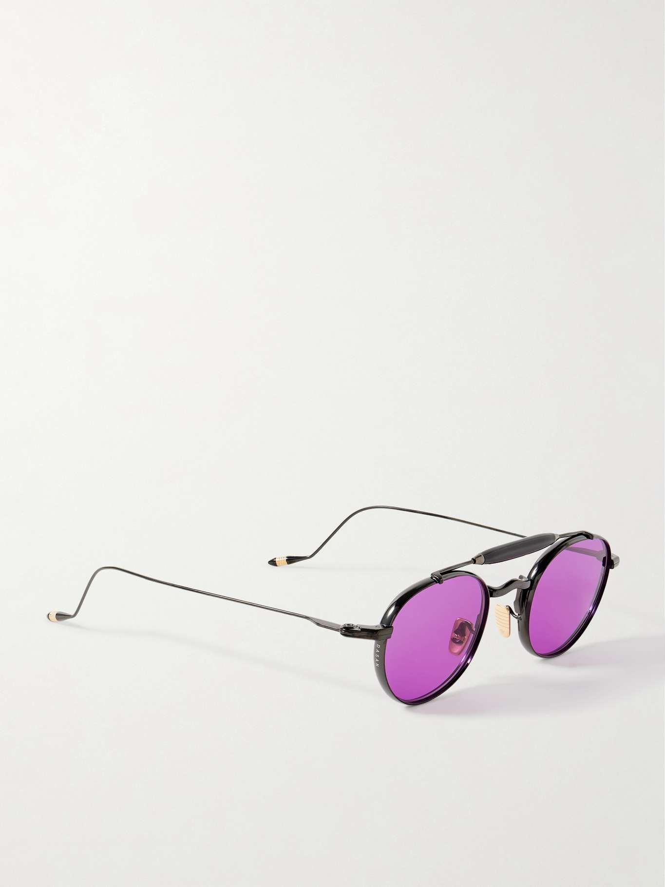 Dasan round-frame beta-titanium sunglasses Black - 2