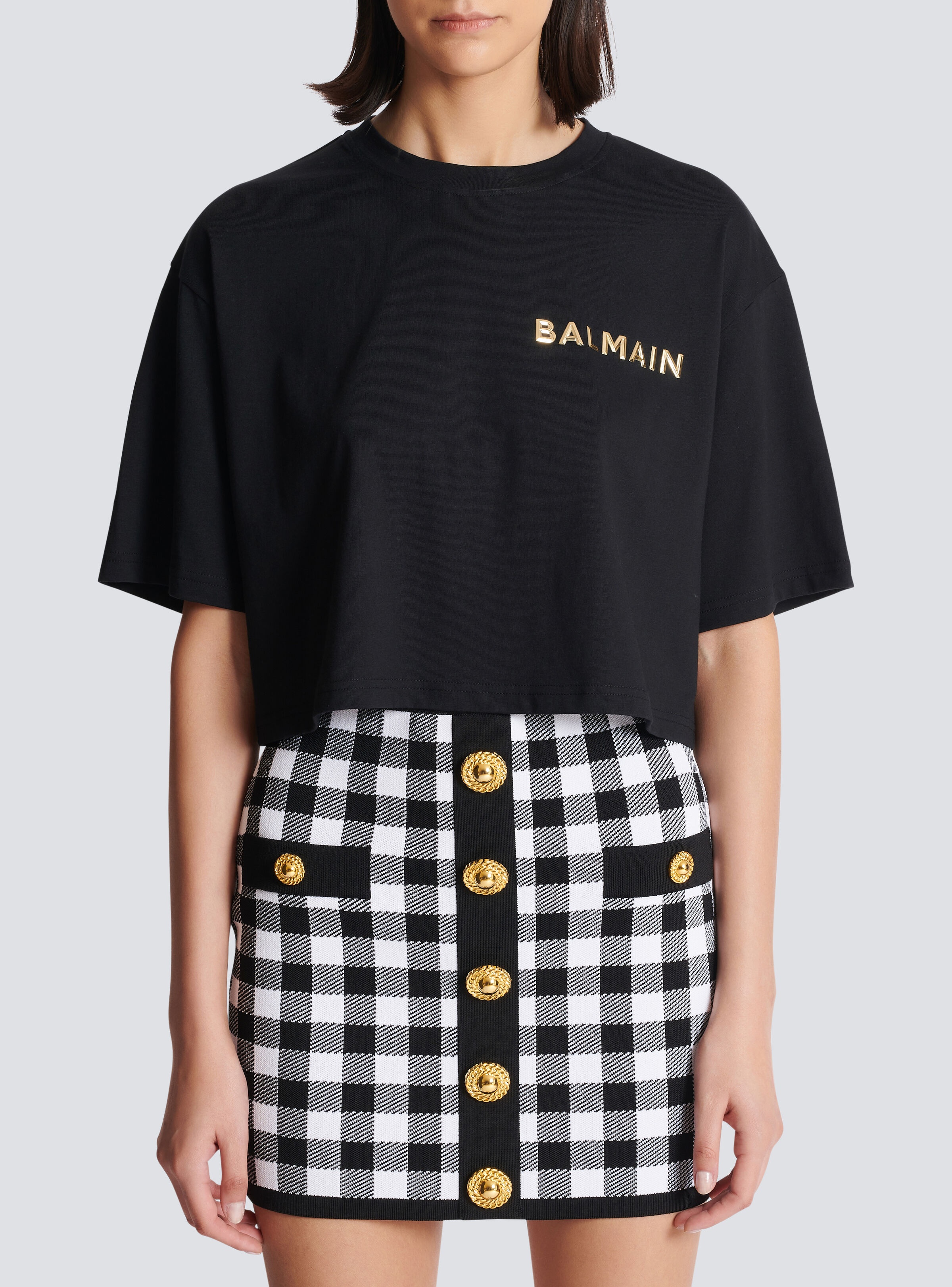 T-shirt with laminated Balmain logo - 5