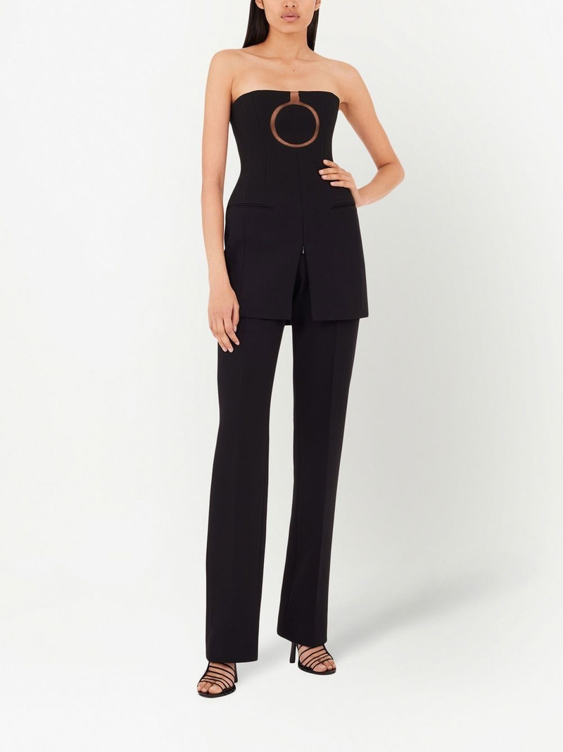 FERRAGAMO circle-print strapless fitted top outlook