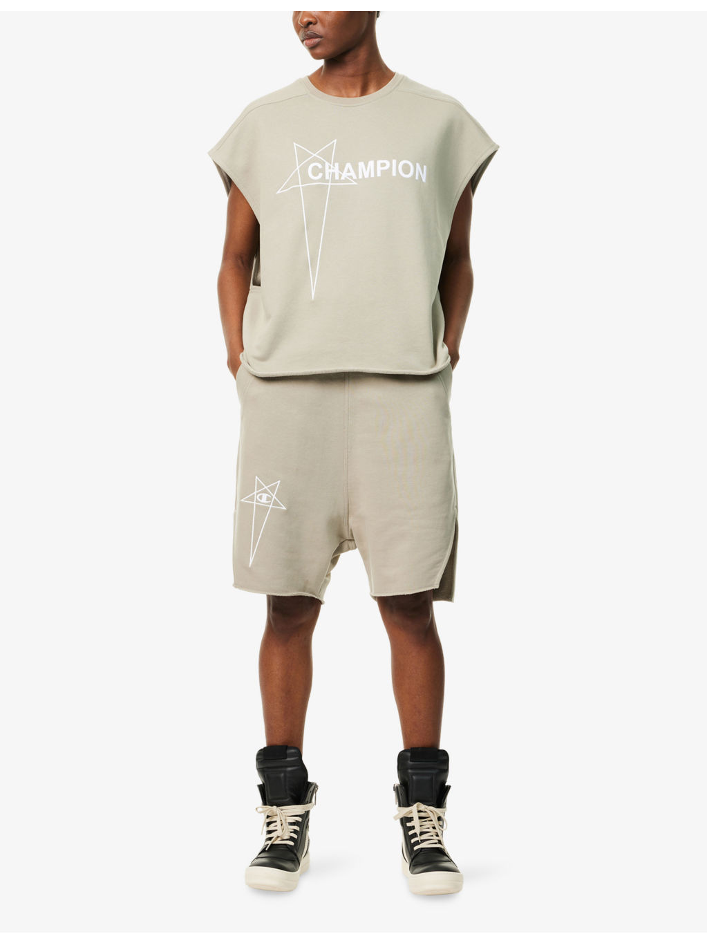 Rick Owens X Champion Tatlin Logo-Embroidery Cotton-Jersey Sweatshirt - 2