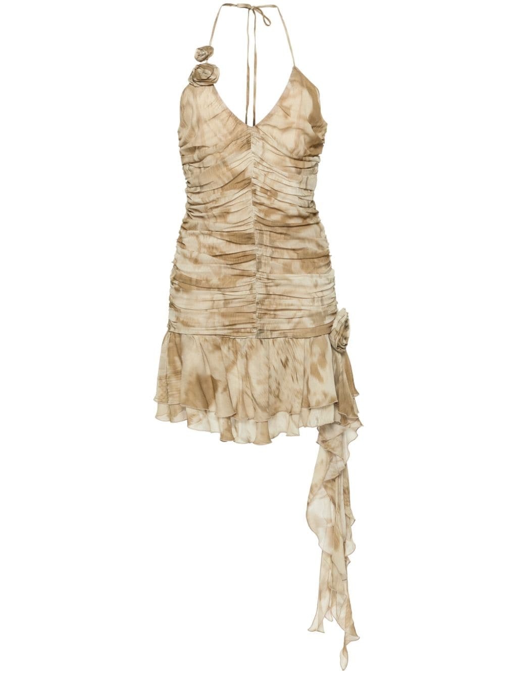 ruffled python-print minidress - 1