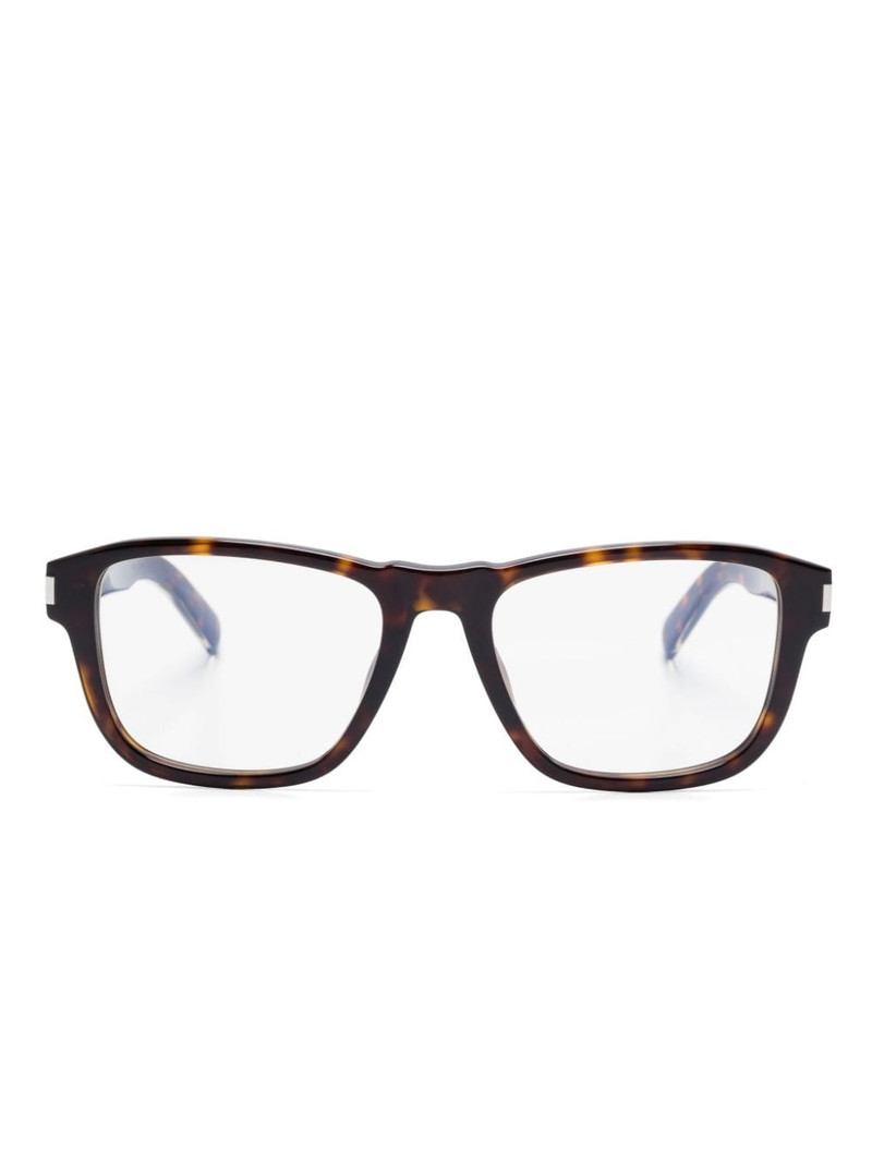 tortoiseshell-effect glasses 1