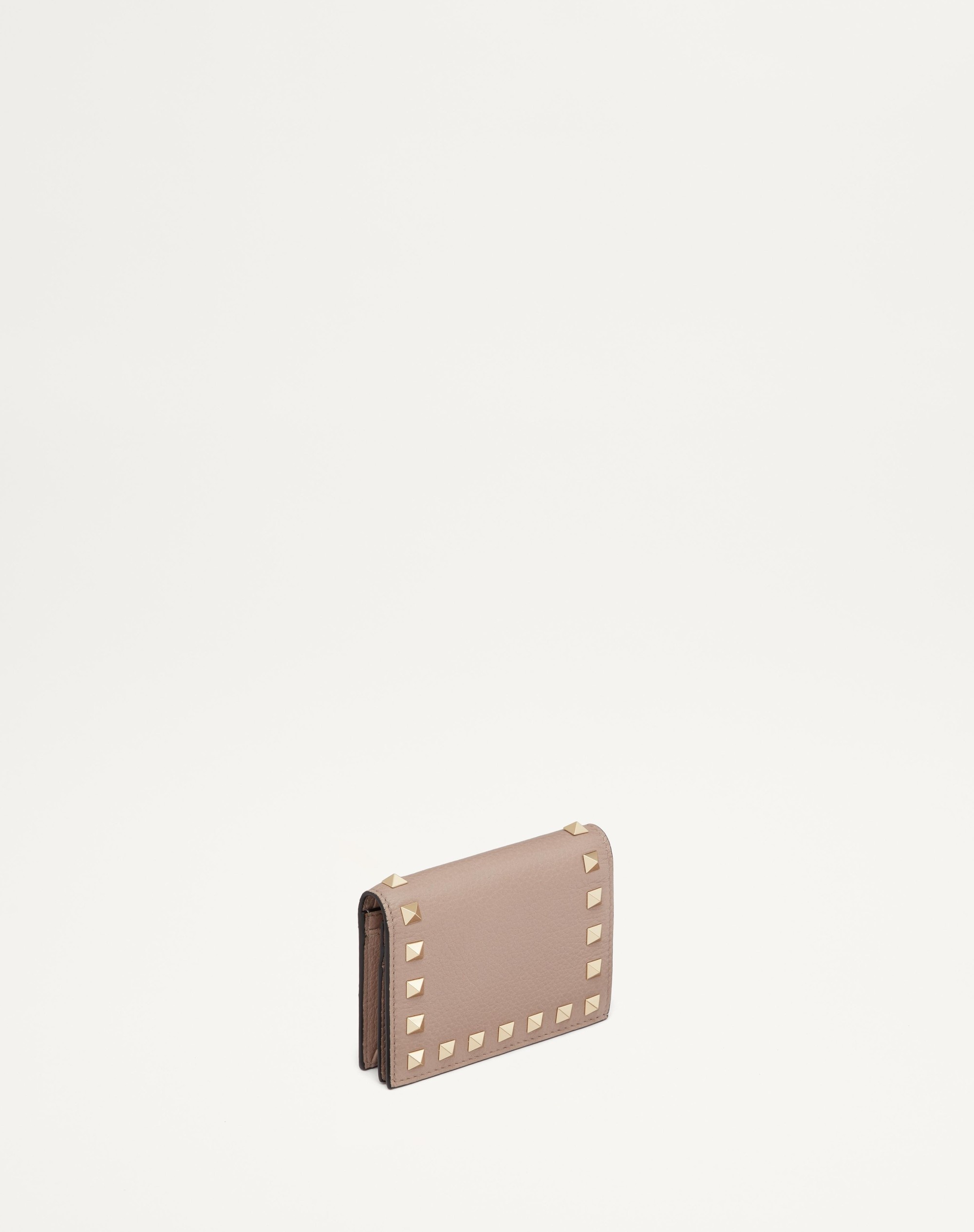 SMALL ROCKSTUD GRAINY CALFSKIN WALLET - 4