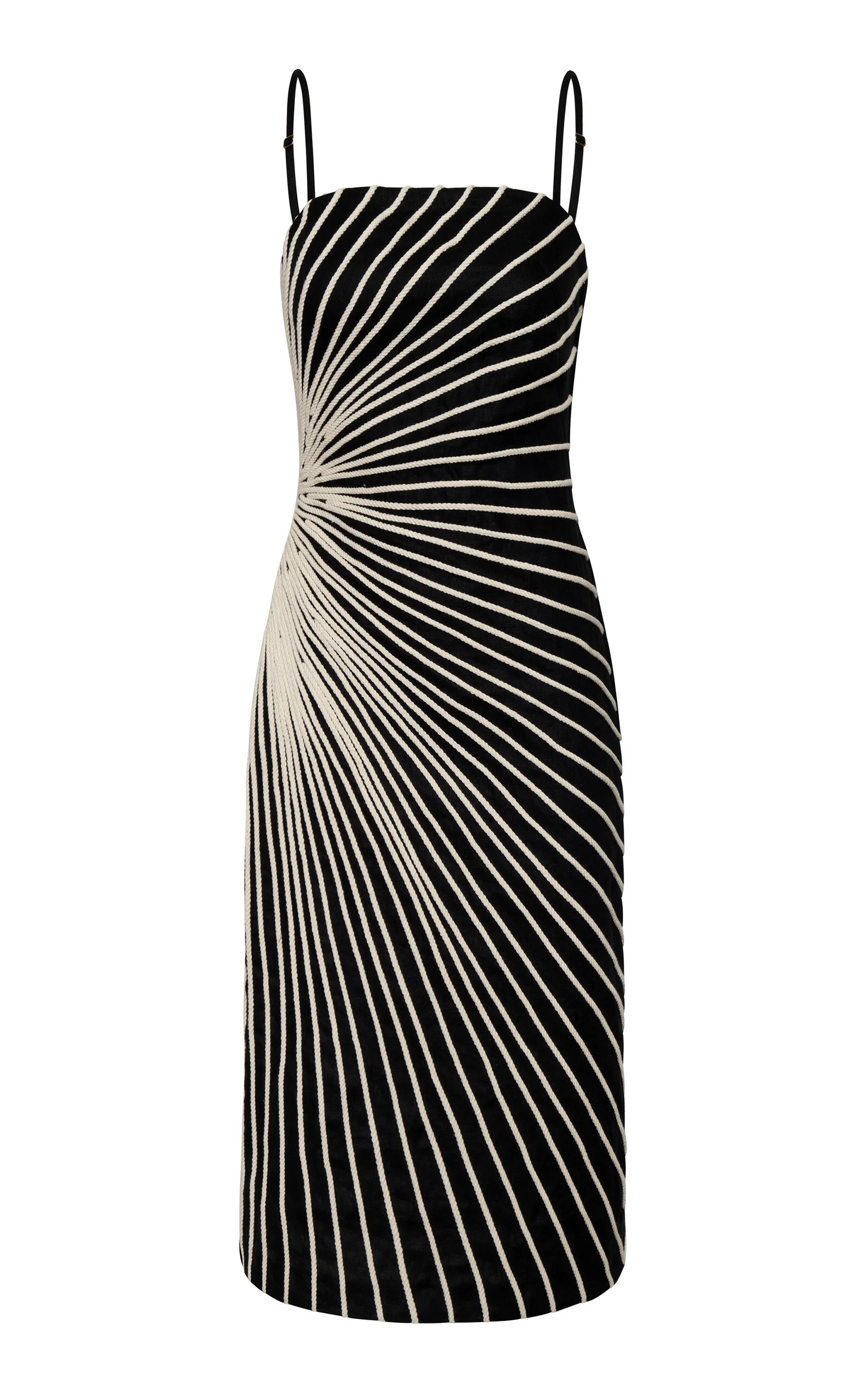 Imani de Amor Embroidered Linen Midi Dress black - 1