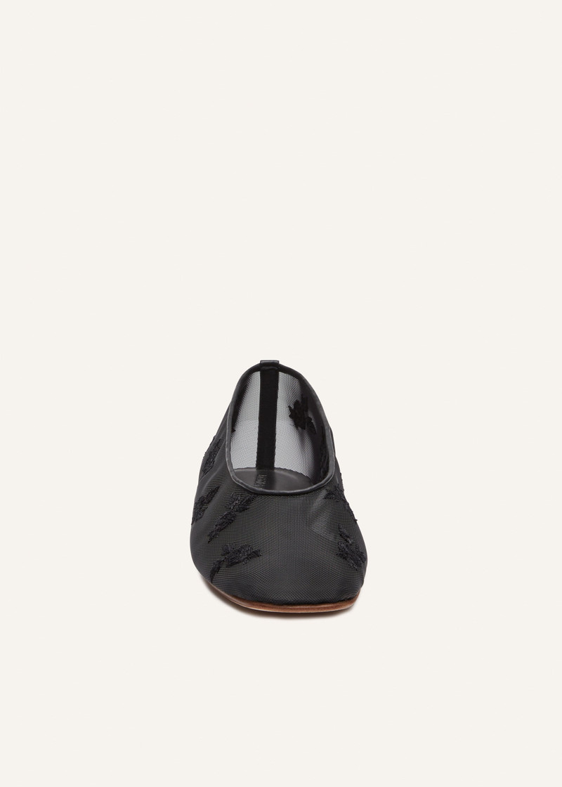 Mesh ballet flats in black embroidery 3