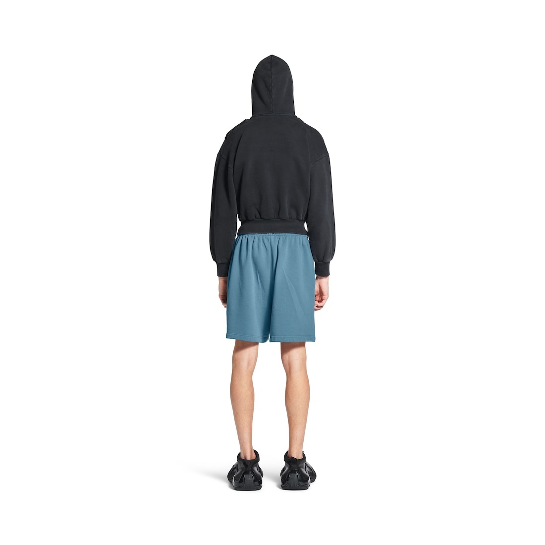 Men's Balenciaga Back Reflective Shorts in Grey Blue - 4