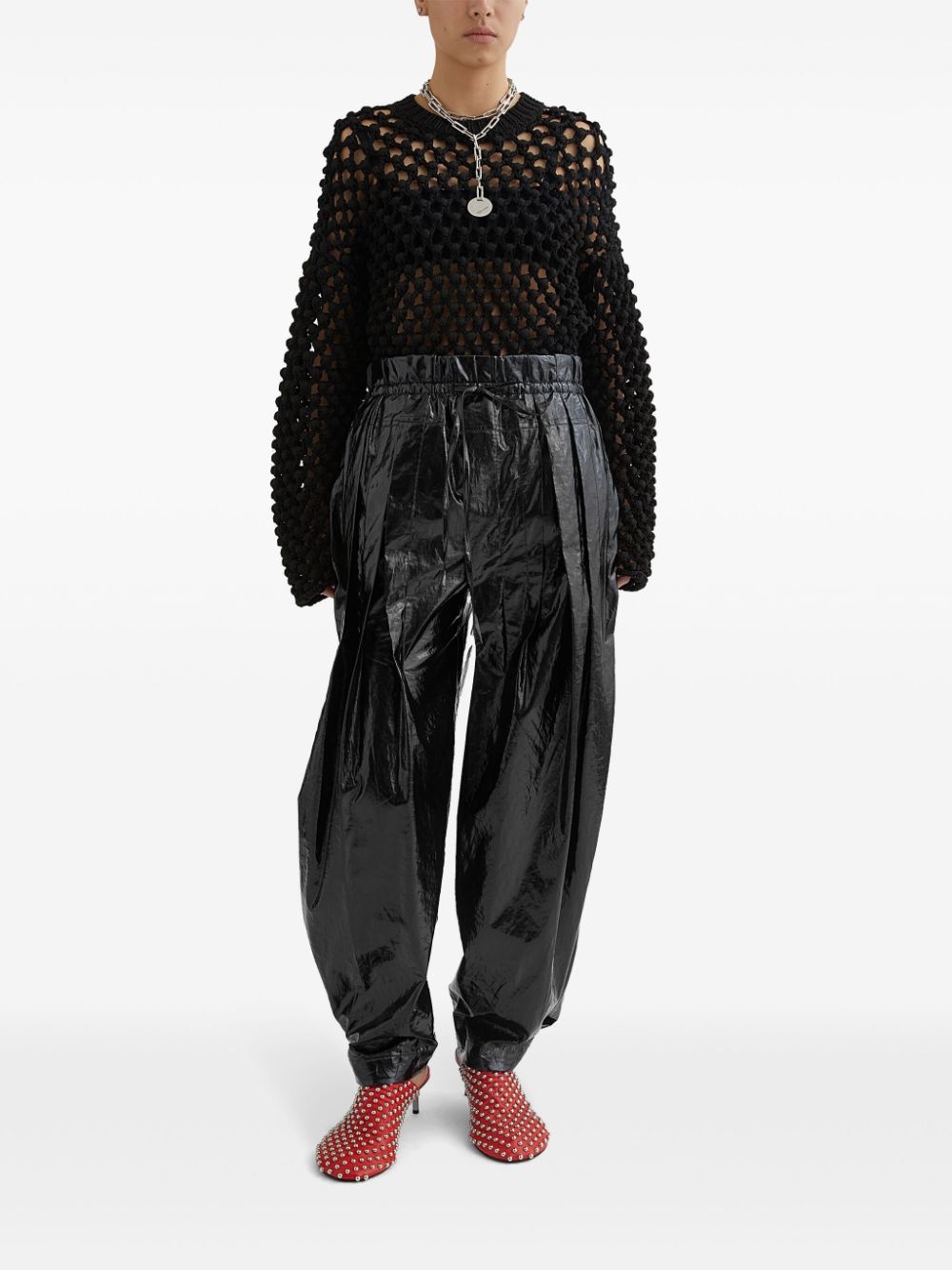 open knit sweater - 2