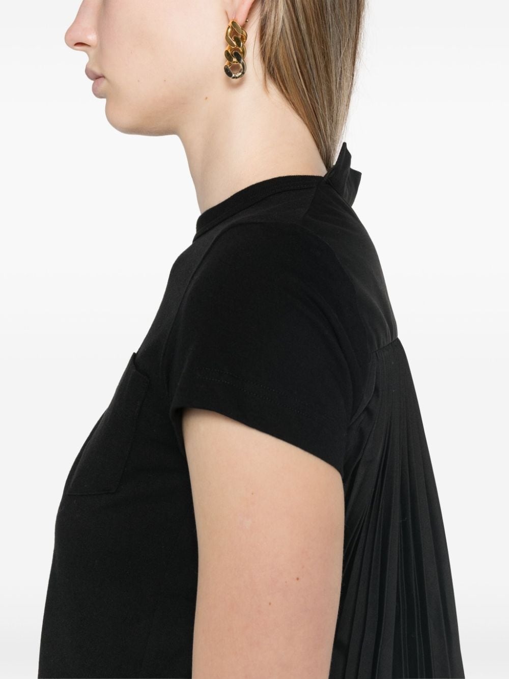 pleat-detail T-shirt - 9