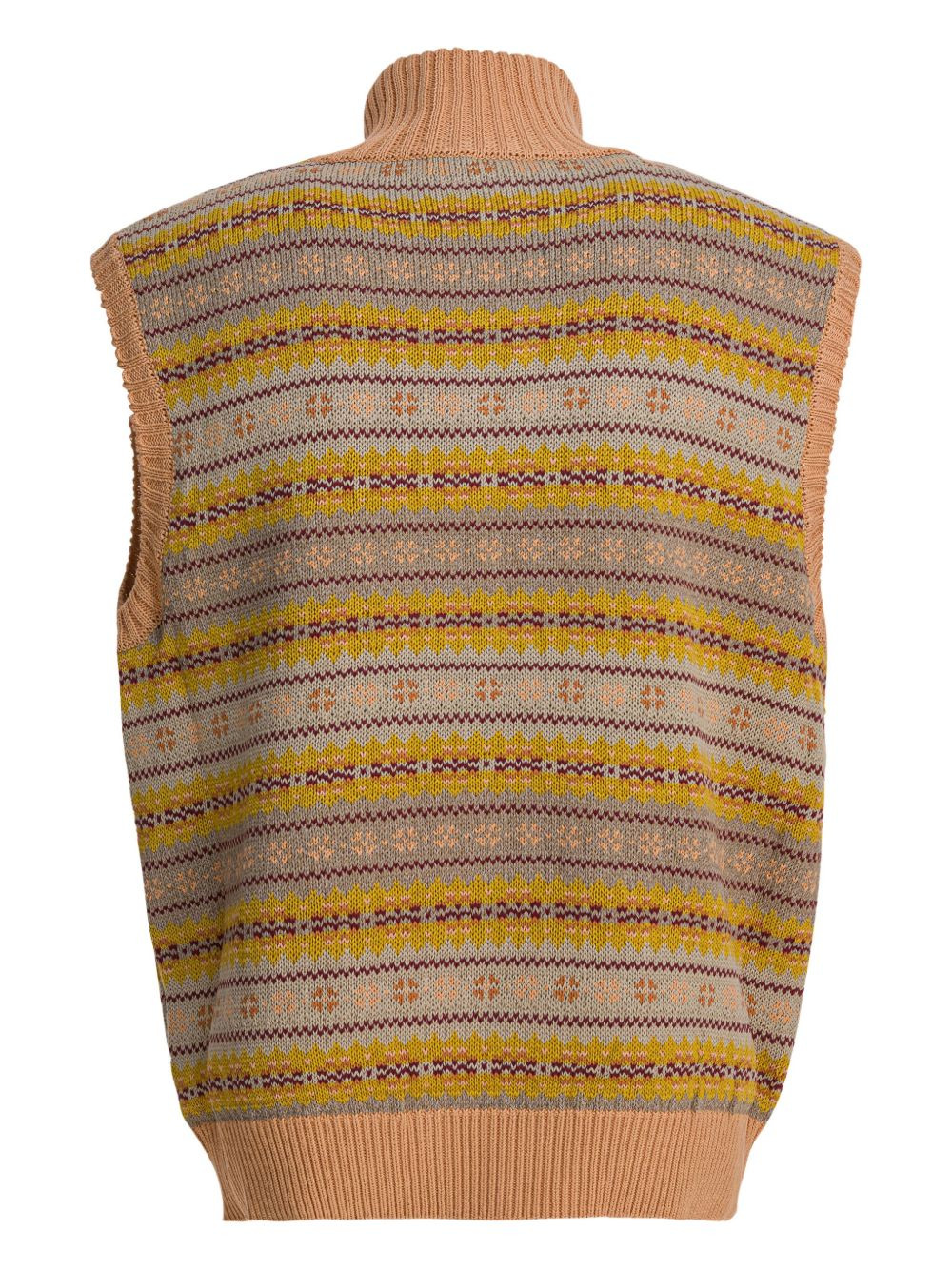 high-neck half-zip knitted vest - 3