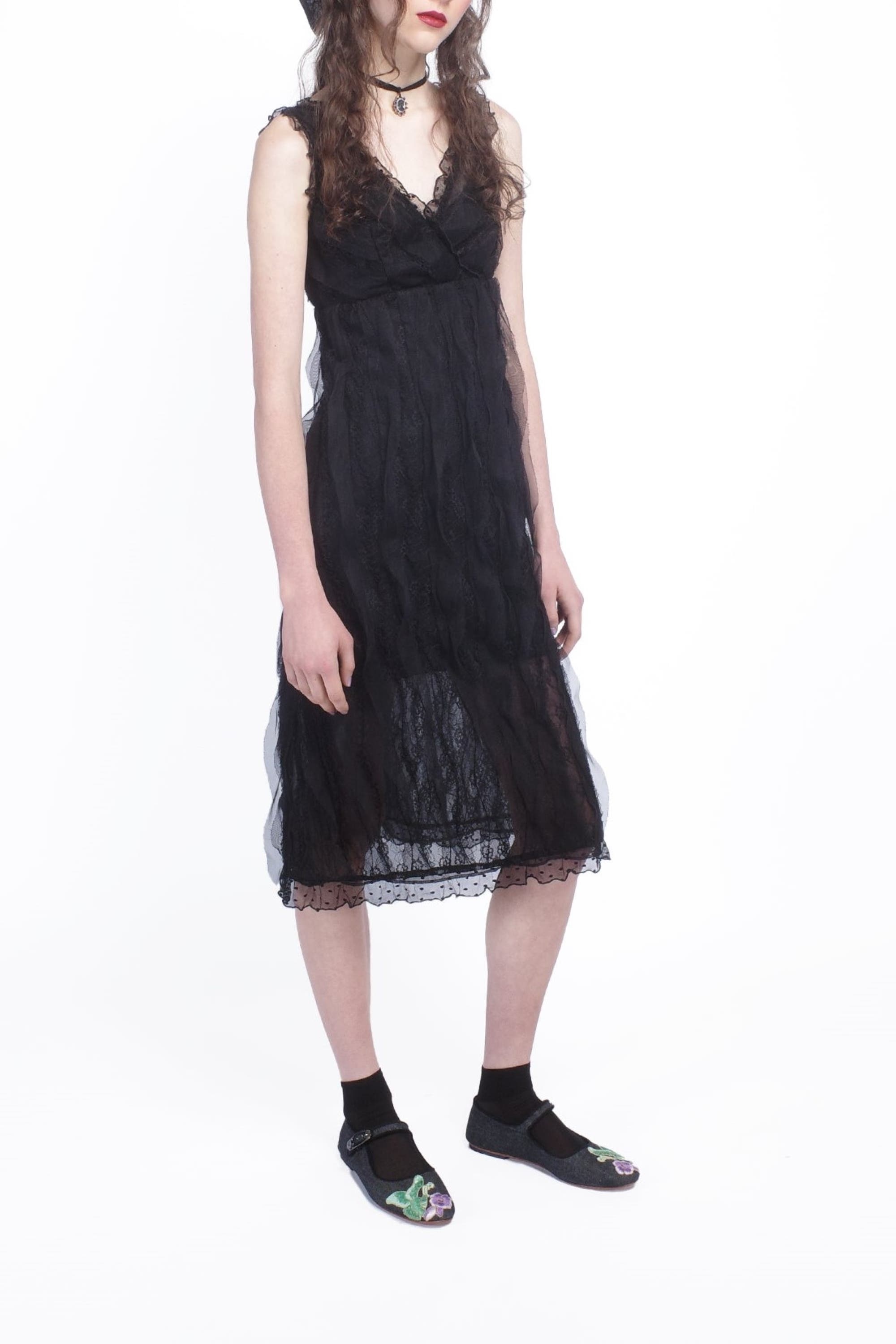 Anna Sui Black Lace Combo Sleeveless Lace Dress at Nordstrom - 2