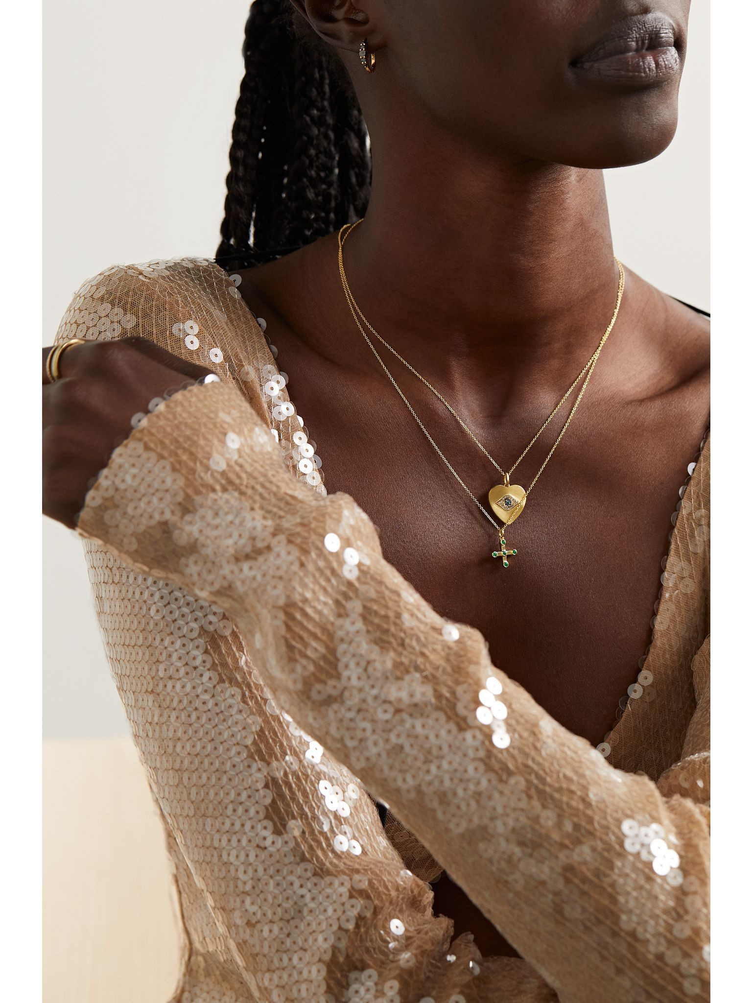 Stepping Stone 18-karat gold emerald necklace Gold - 5