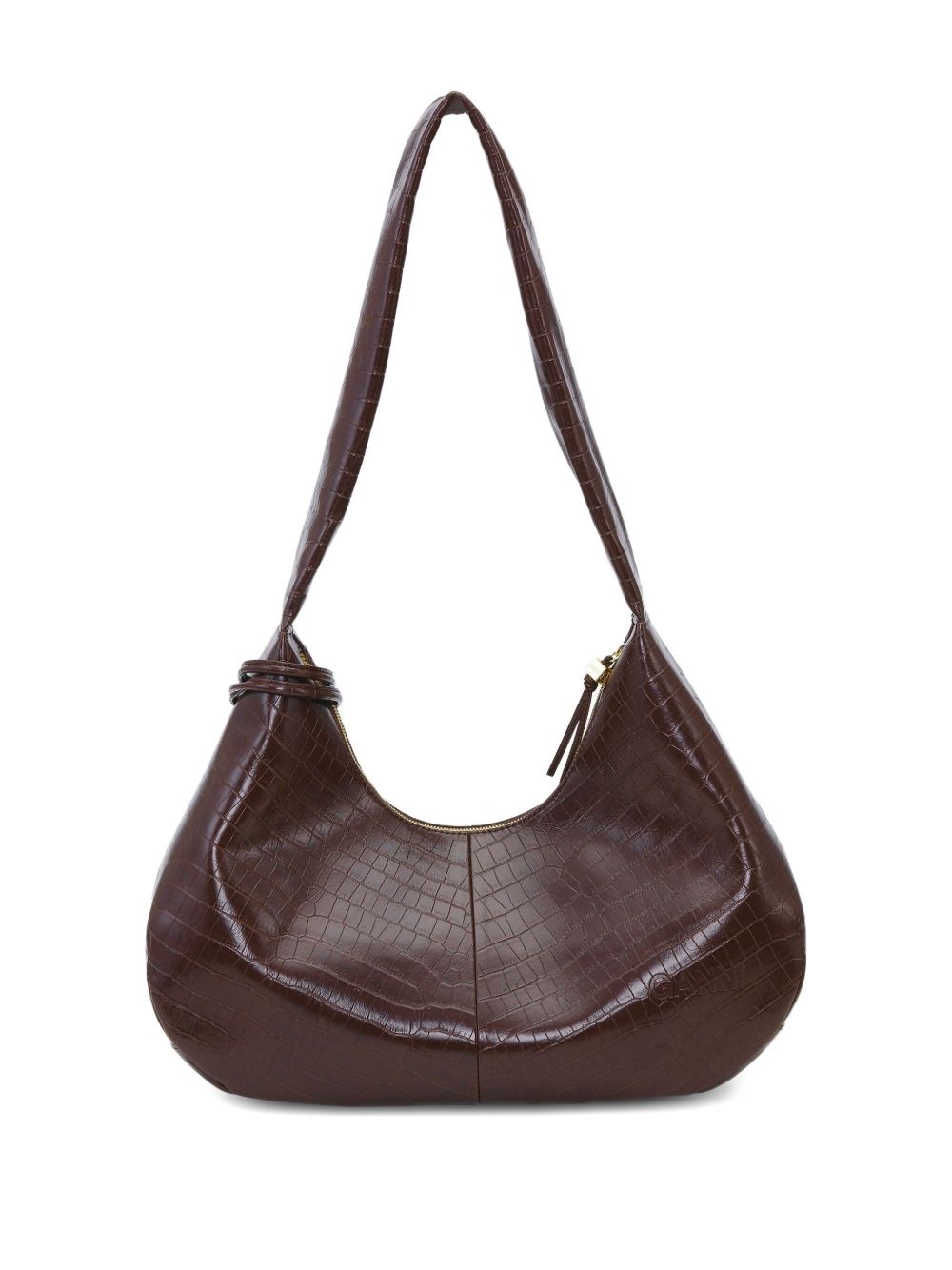 medium croc-embossed shoulder bag - 2
