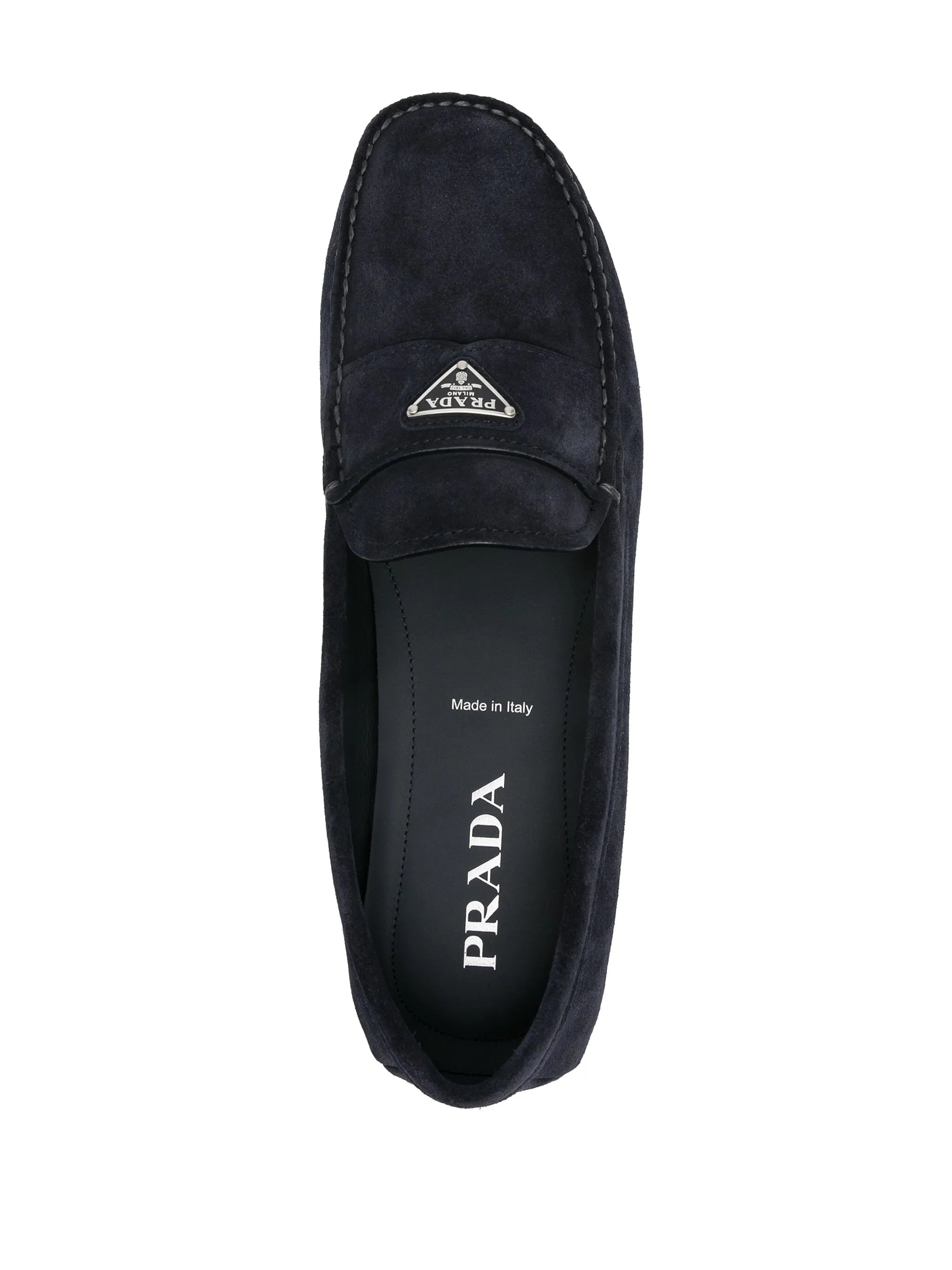 Enamel-triangle-logo Suede Loafers - 3
