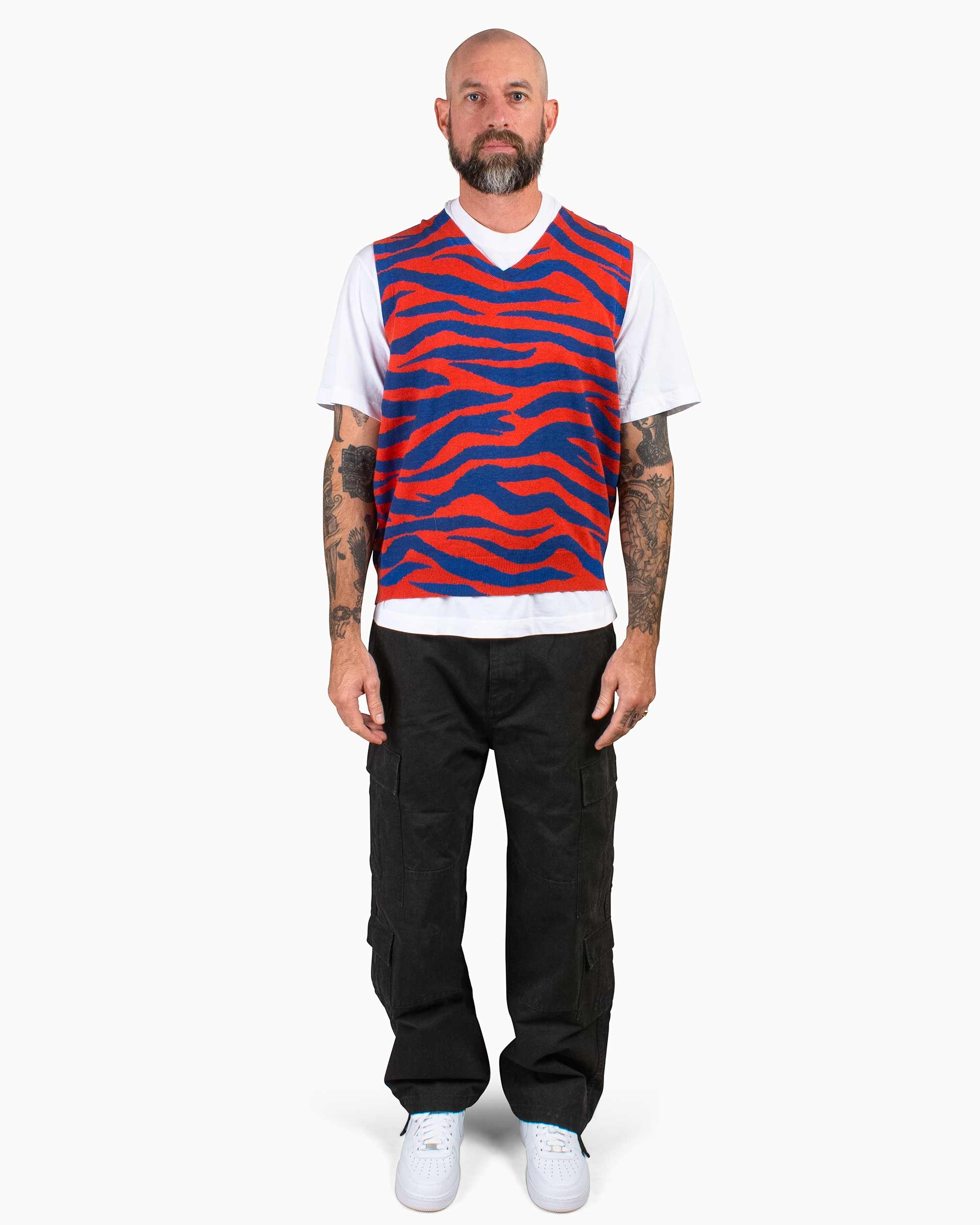 Stüssy Tiger Printed Sweater Vest Red - 2