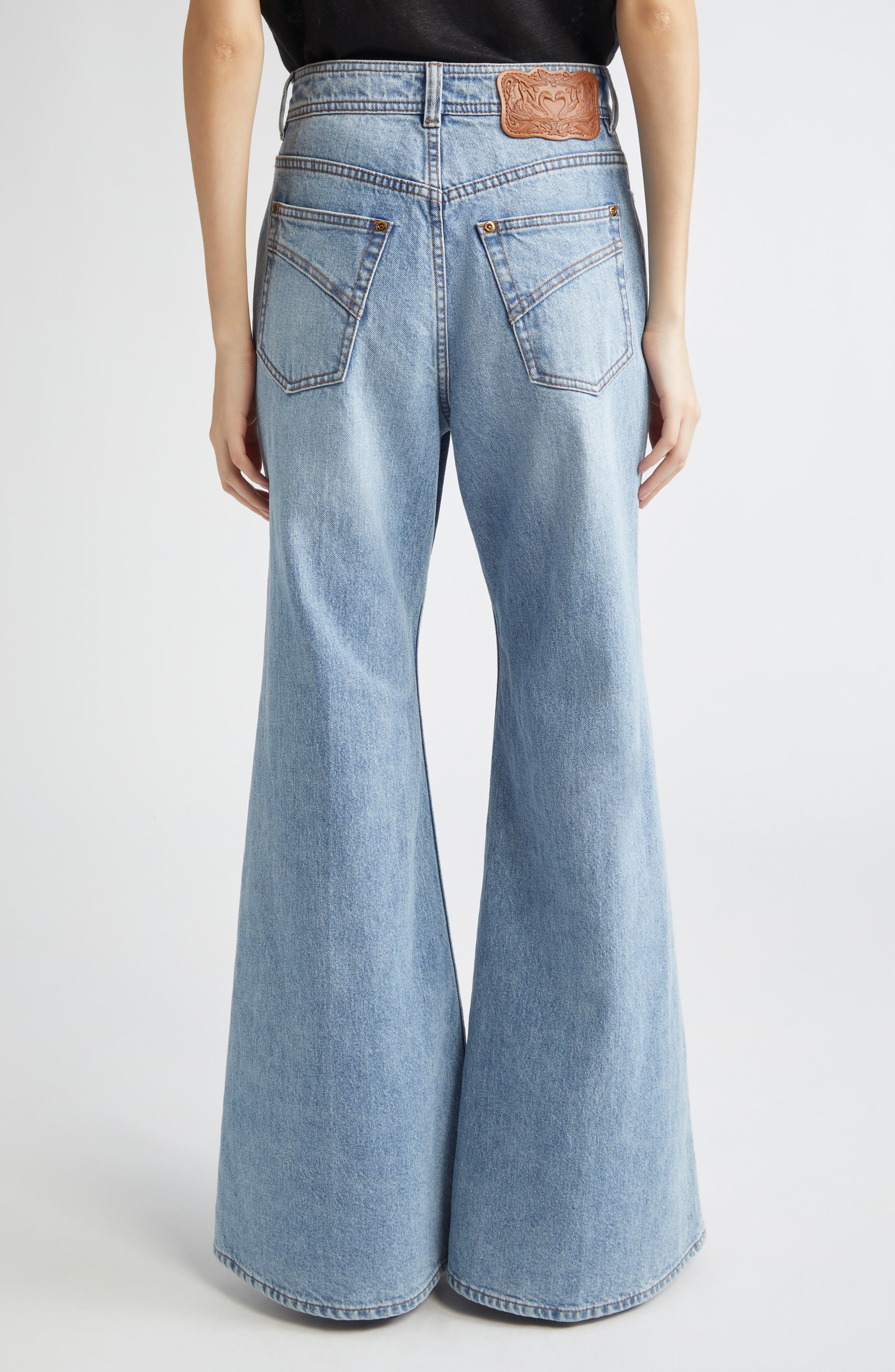 Zimmermann High Waist Flare Jeans in Dawn Blue at Nordstrom - 3