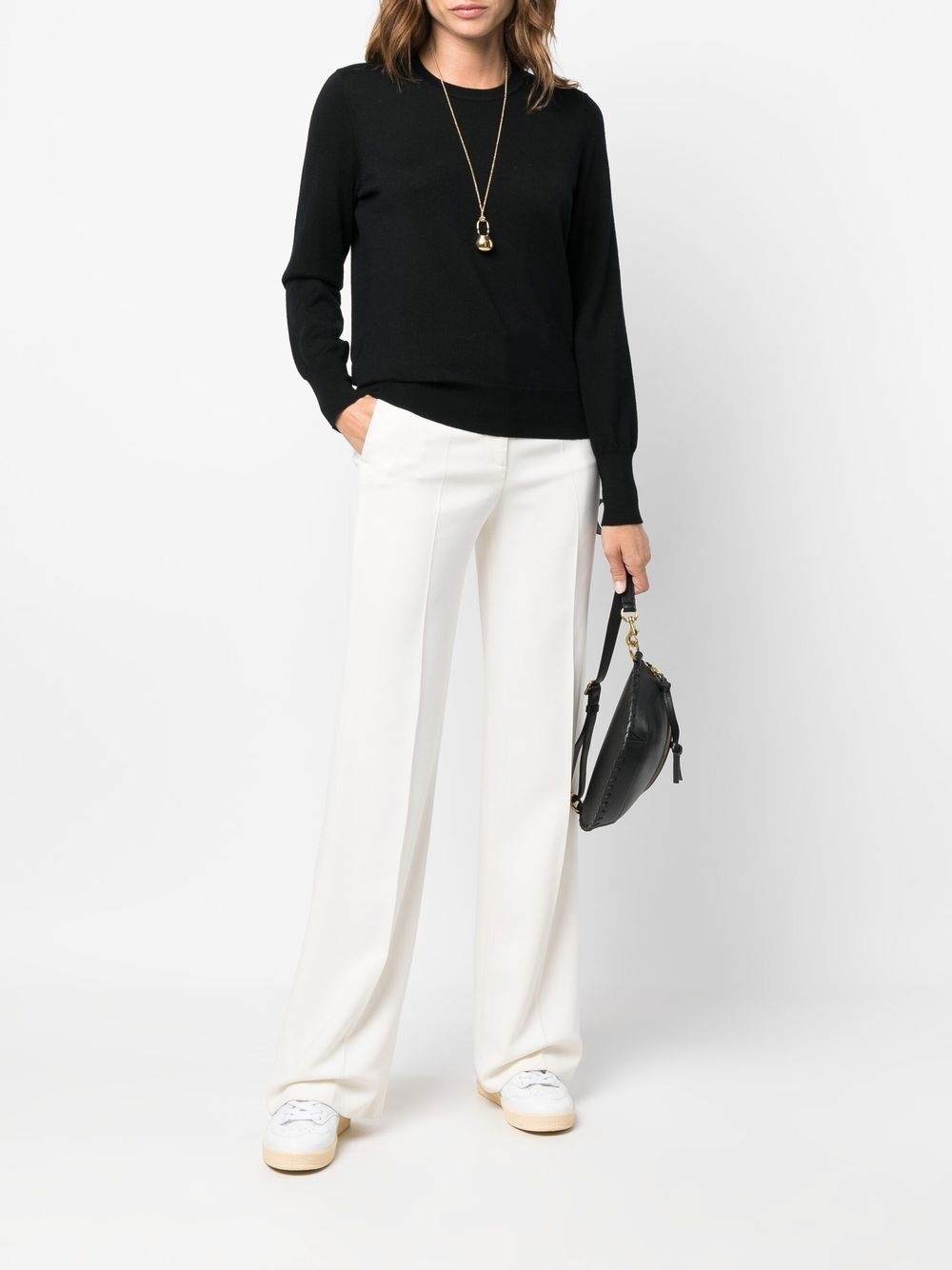 R-neck fine-knit jumper - 2