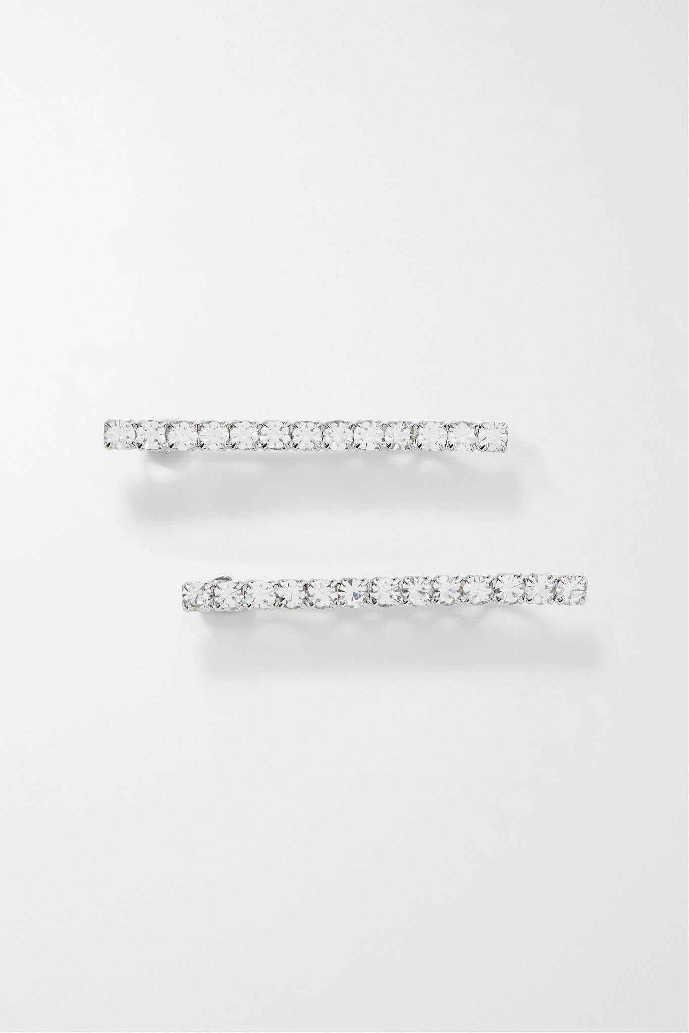 Gwen set of two silver-tone Swarovski crystal hair slides - 1