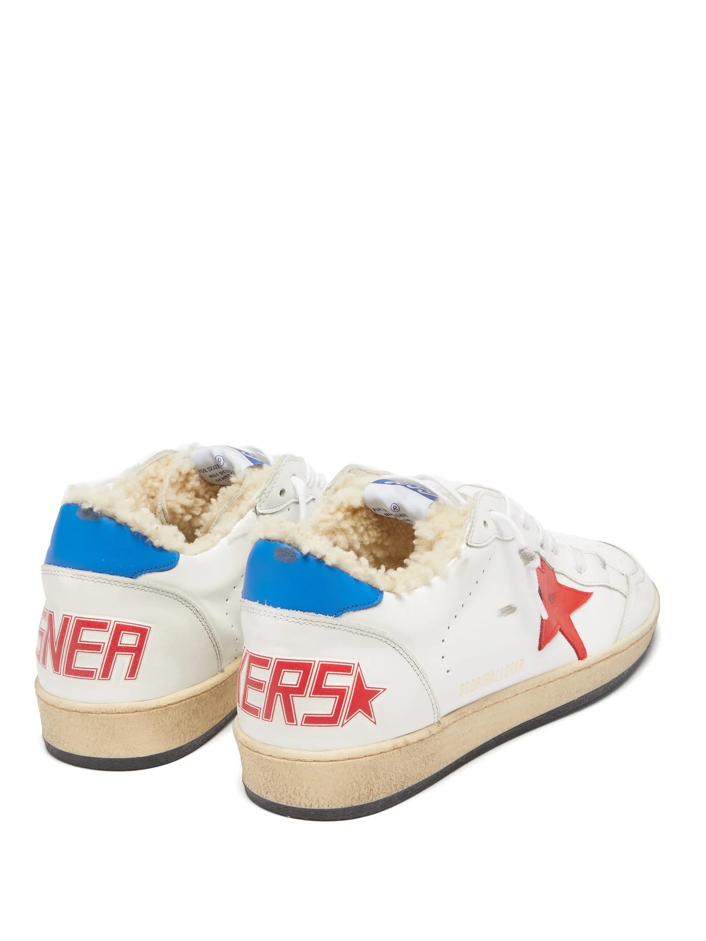 Ballstar shearling-lined leather low-top trainers - 4