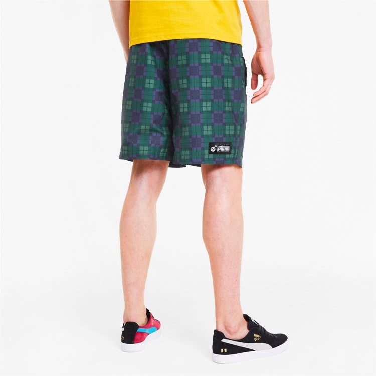 PUMA x The Hundreds Crossover Printing Athleisure Casual Sports Shorts Green 596752-02 - 5