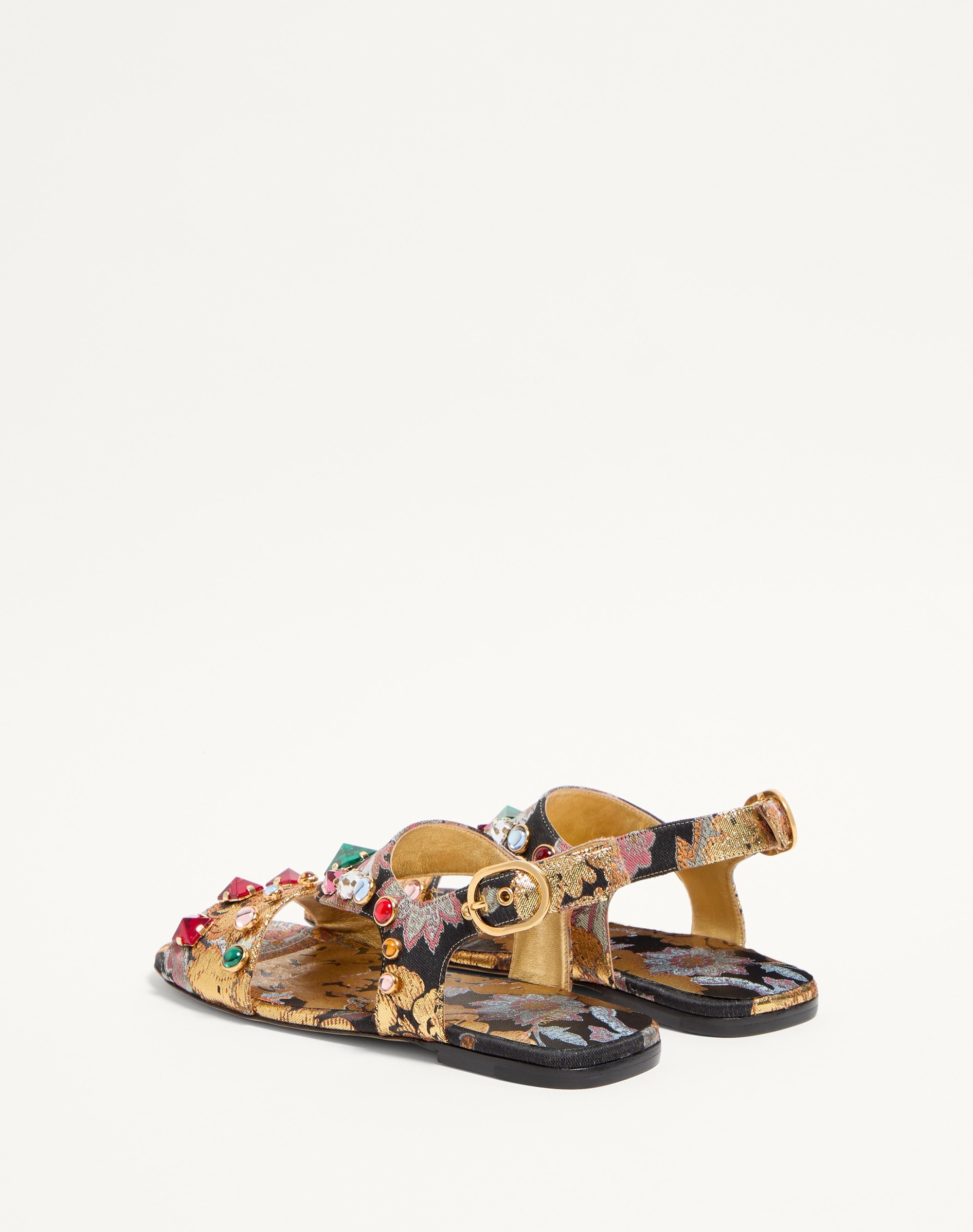 PRESHOES SANDAL IN APRES L'HIVER JACQUARD FABRIC WITH CRYSTALS 05MM - 4