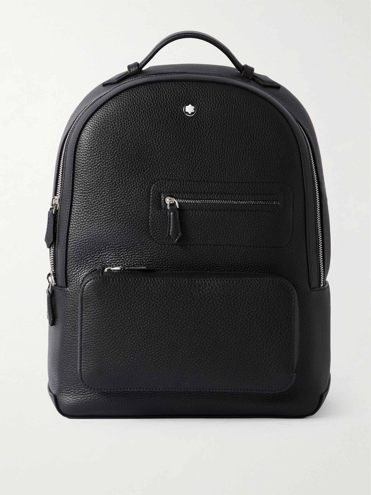 Full-Grain Leather Backpack Black - 1