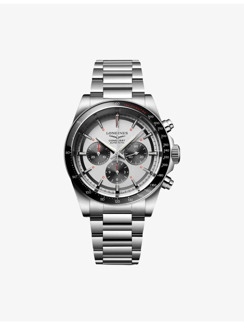 L3.835.4.72.6 Conquest Chronograph Ceramic Bezel Stainless-Steel Automatic Watch - 1