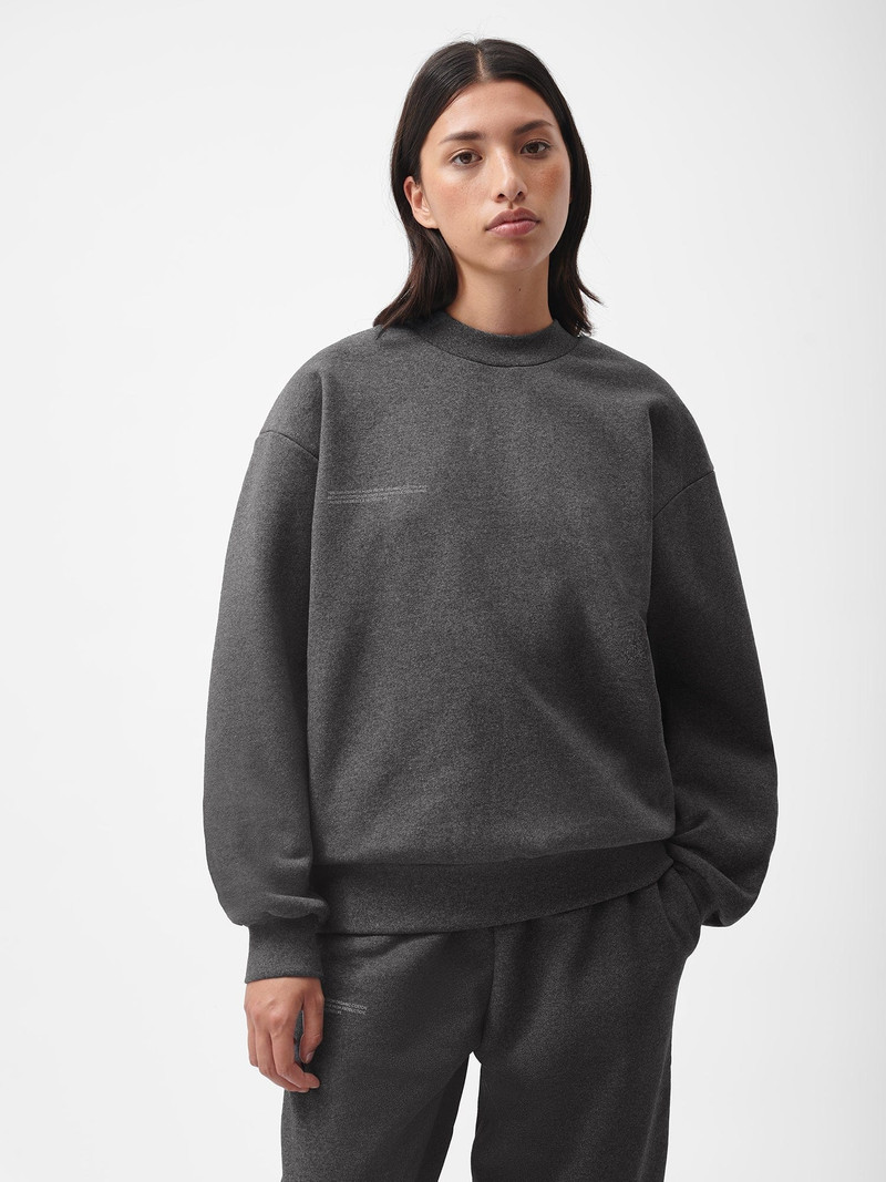 PANGAIA Womens Reclaimed Cotton Sweatshirt - Reclaim Charcoal outlook