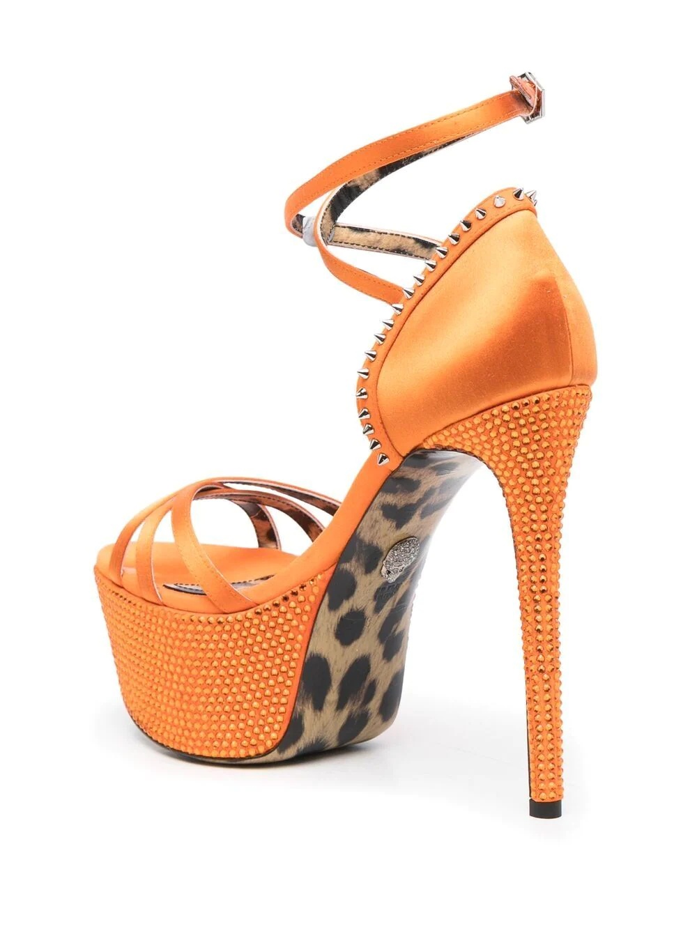 embellished satin platform sandals - 3