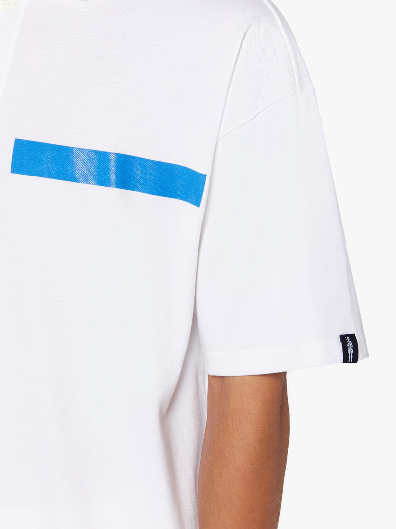 WHITE COTTON CUTAWAY COLLAR POLO SHIRT | GJM-215 6