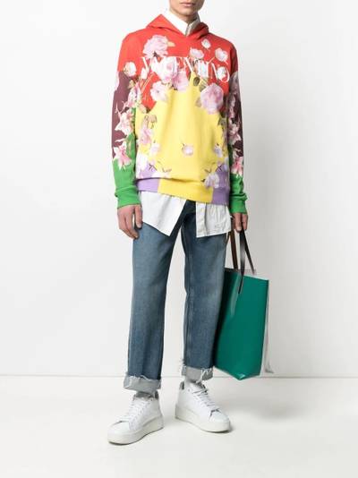 Valentino rose-print hoodie outlook