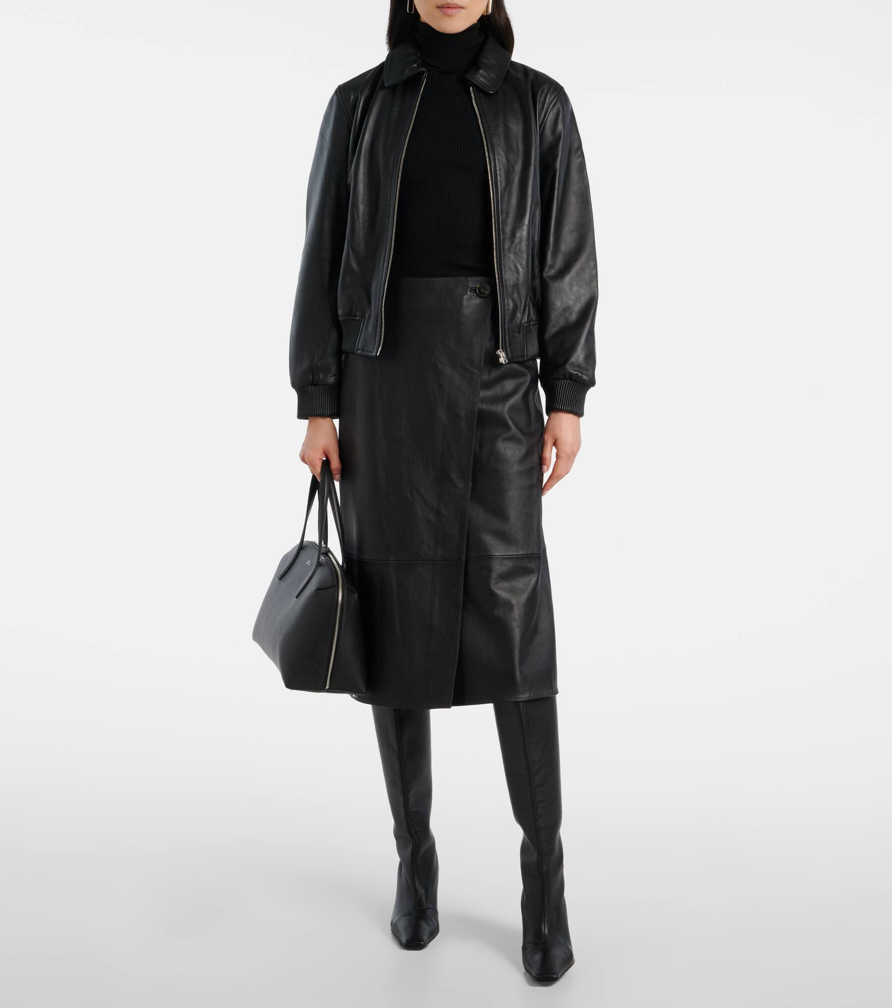 Leather midi skirt - 2
