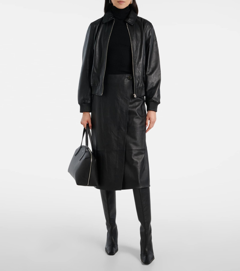 Yves Salomon Leather midi skirt outlook
