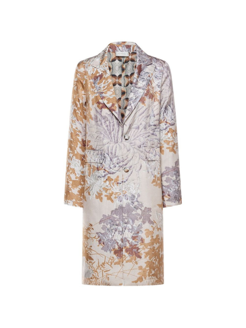 botanical-print single-breasted coat 1