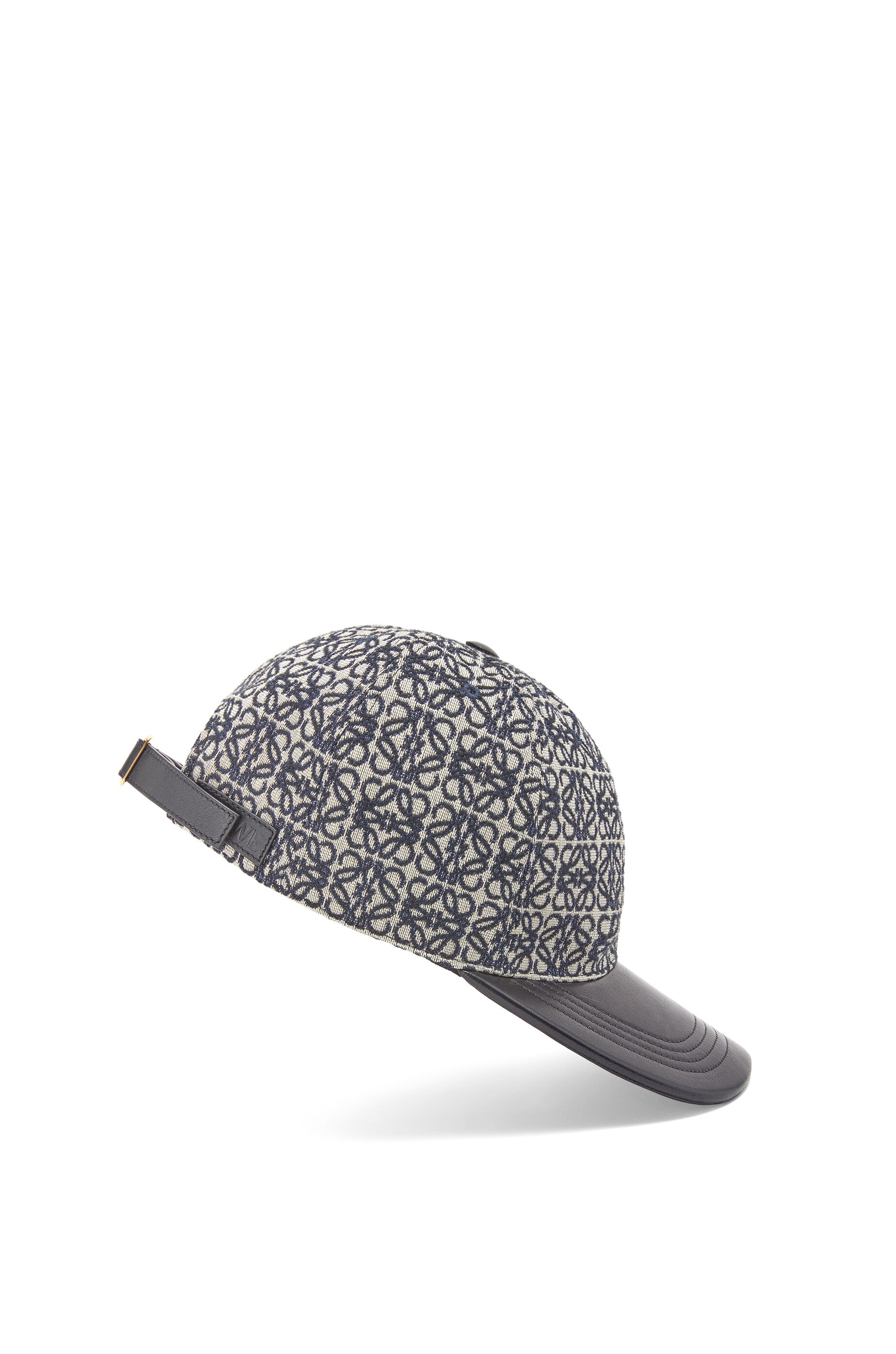 Anagram cap in jacquard and calfskin - 3