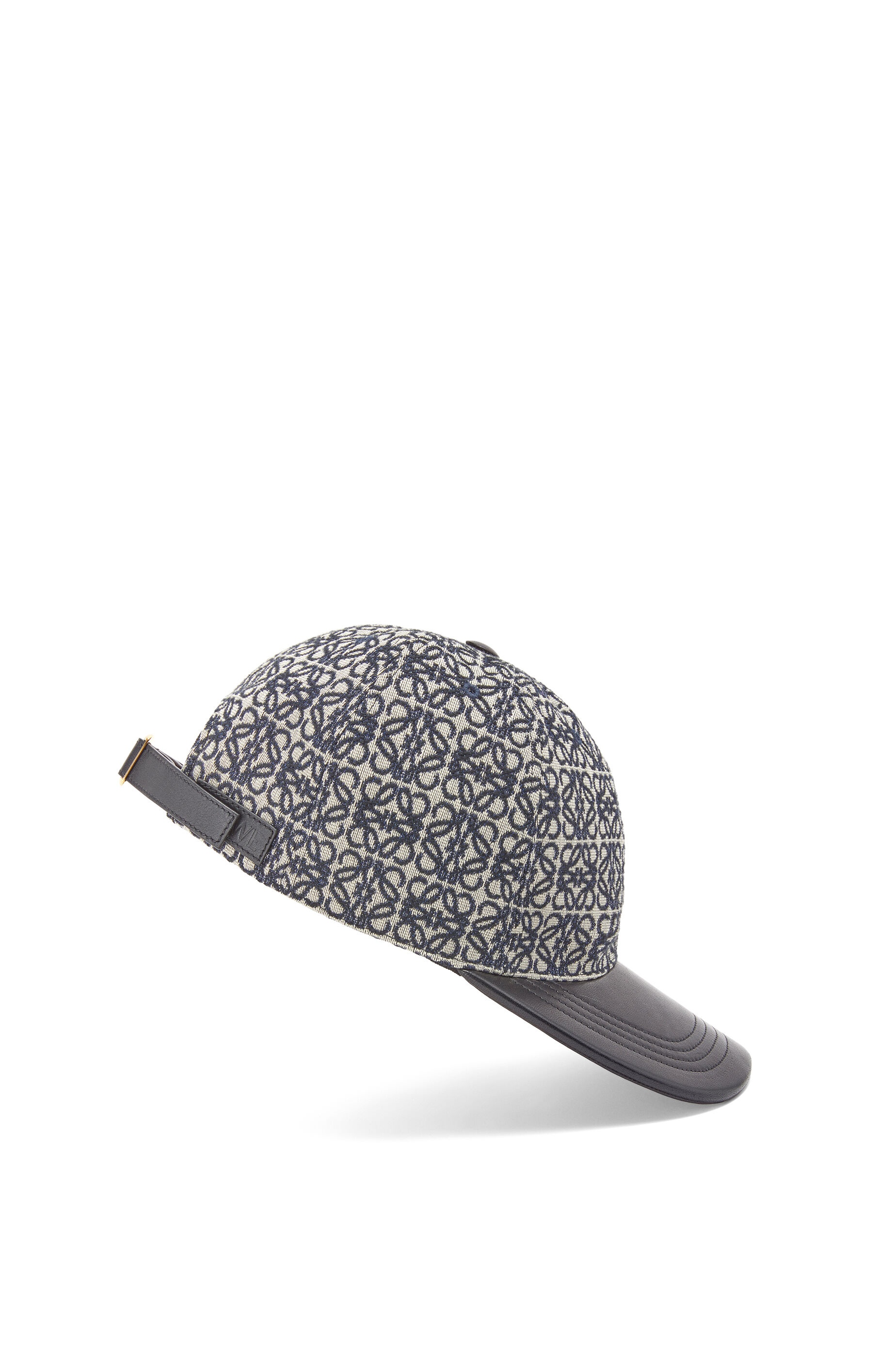 Loewe Anagram cap in jacquard and calfskin | REVERSIBLE