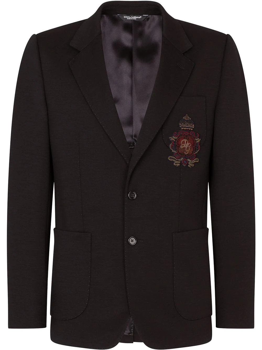 appliqué virgin wool-blend blazer - 1