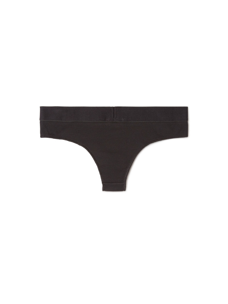 Black/white Off Rib Brazilian Panties 1