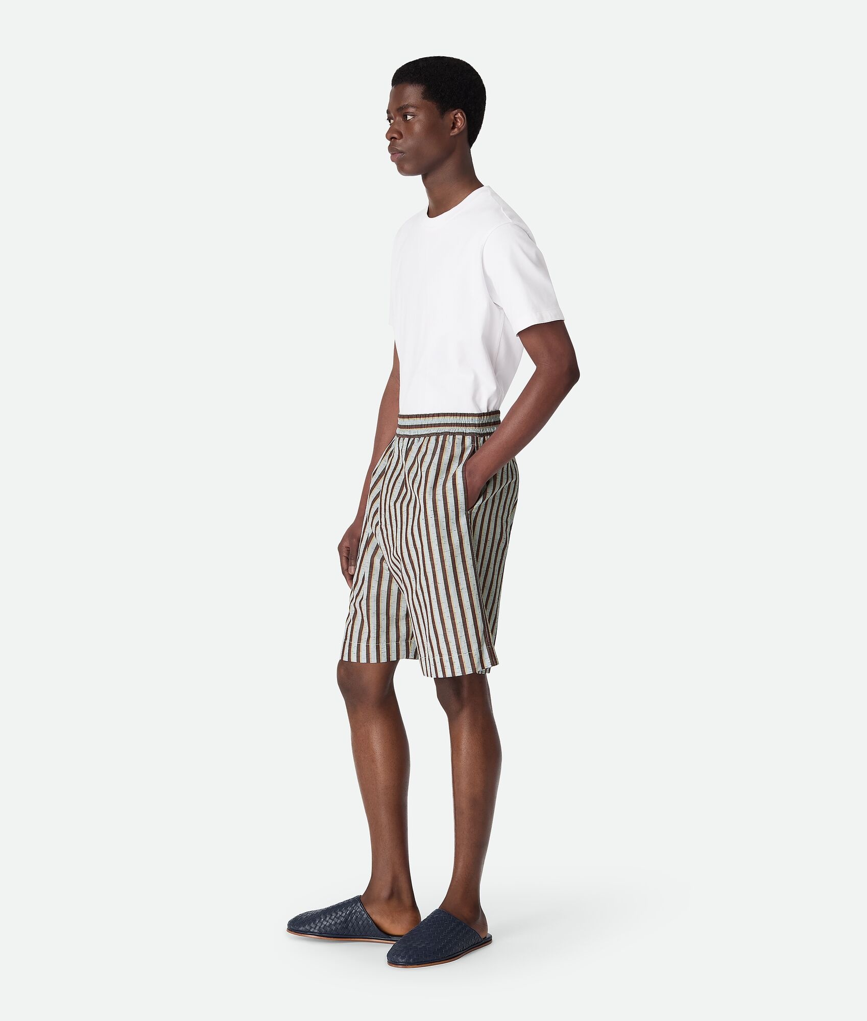 Stripe Cotton And Linen Shorts - 2