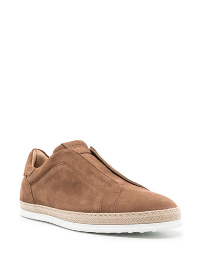 Tod's laceless suede sneakers outlook