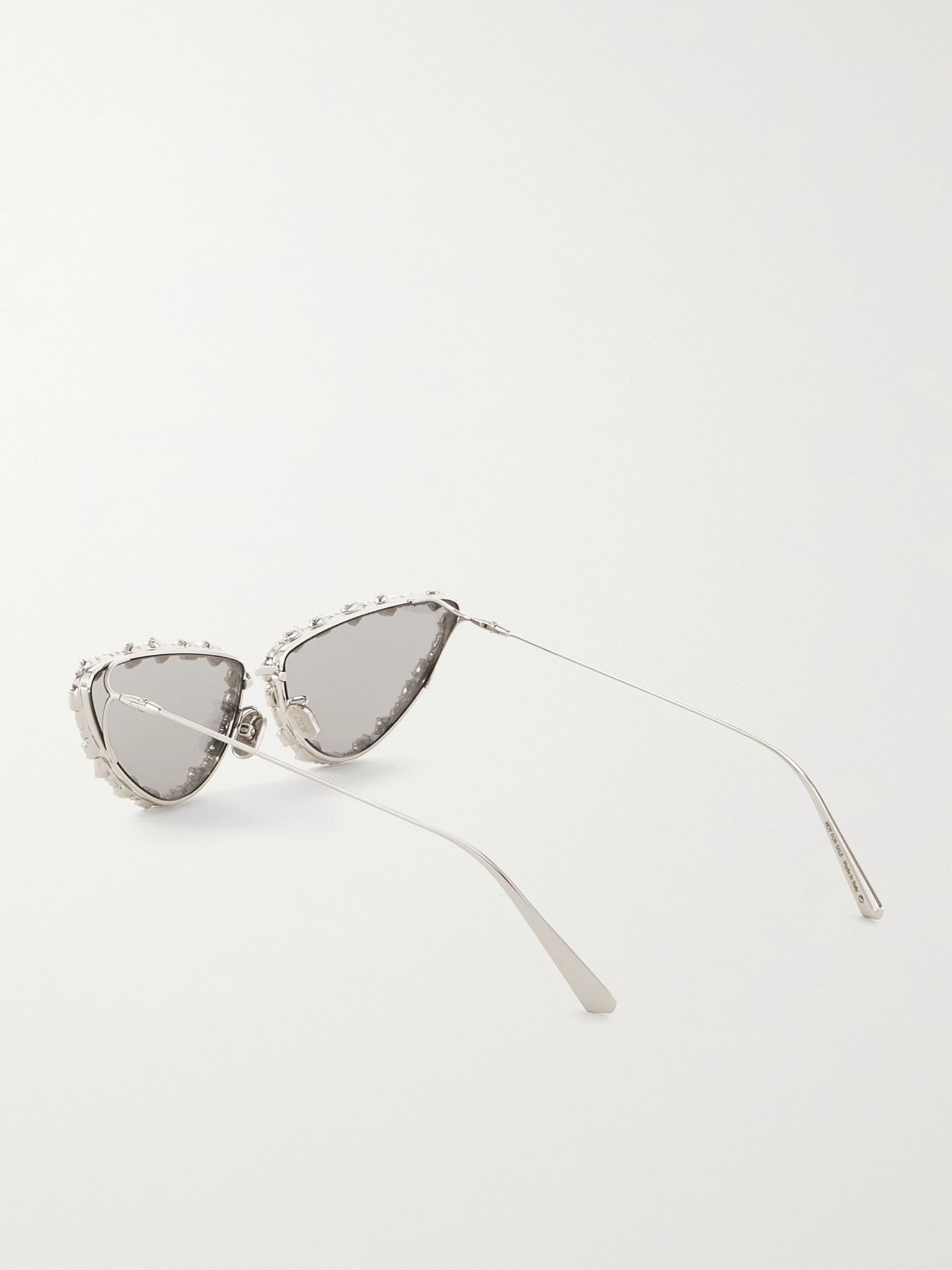 MissDior B1U cat-eye crystal-embellished silver-tone sunglasses Silver - 3