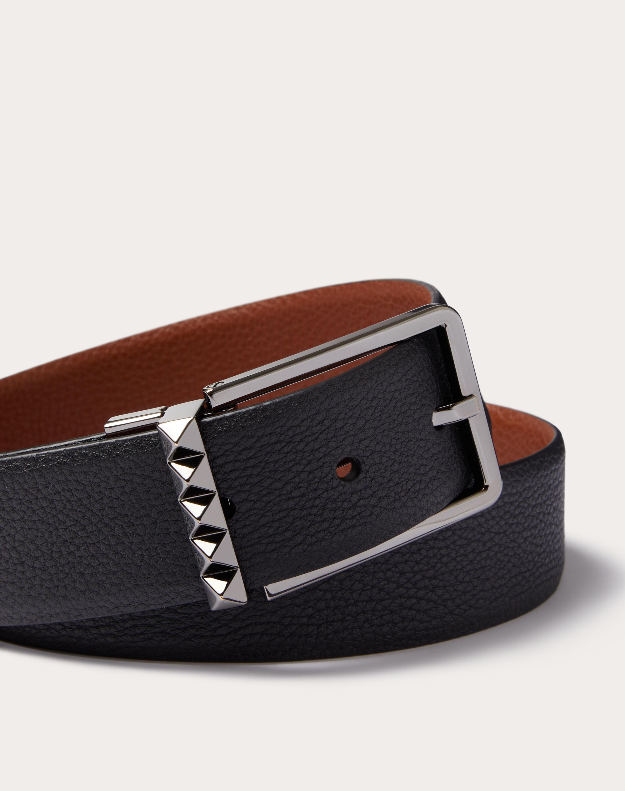 ROCKSTUD REVERSIBLE BELT IN GRAINY CALFSKIN 35 MM - 2