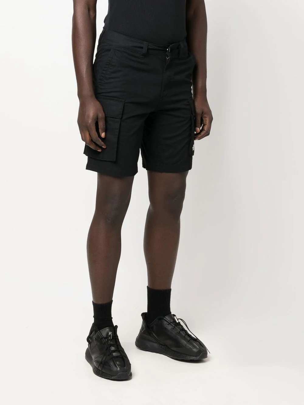 embroidered-logo above-knee shorts - 3