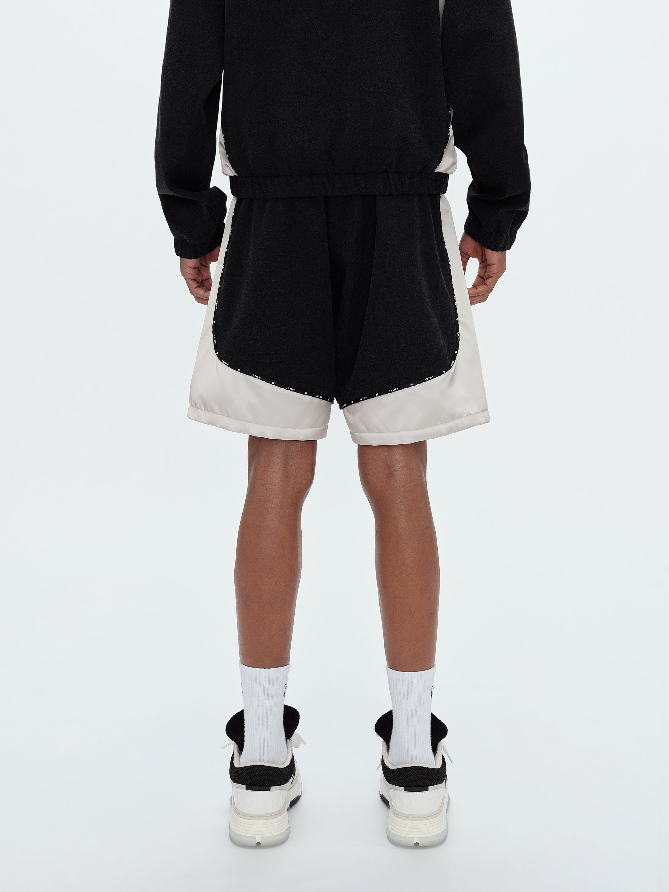 SATIN/DENIM BLOCK SHORT - 4