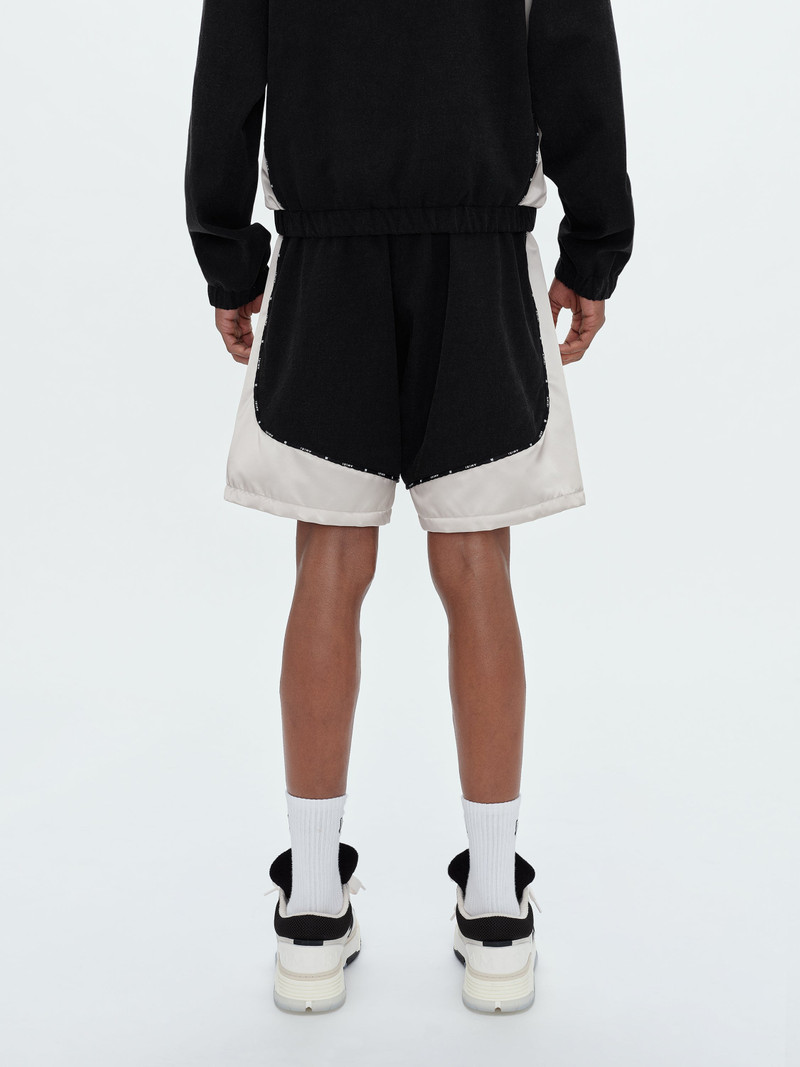 SATIN/DENIM BLOCK SHORT 4