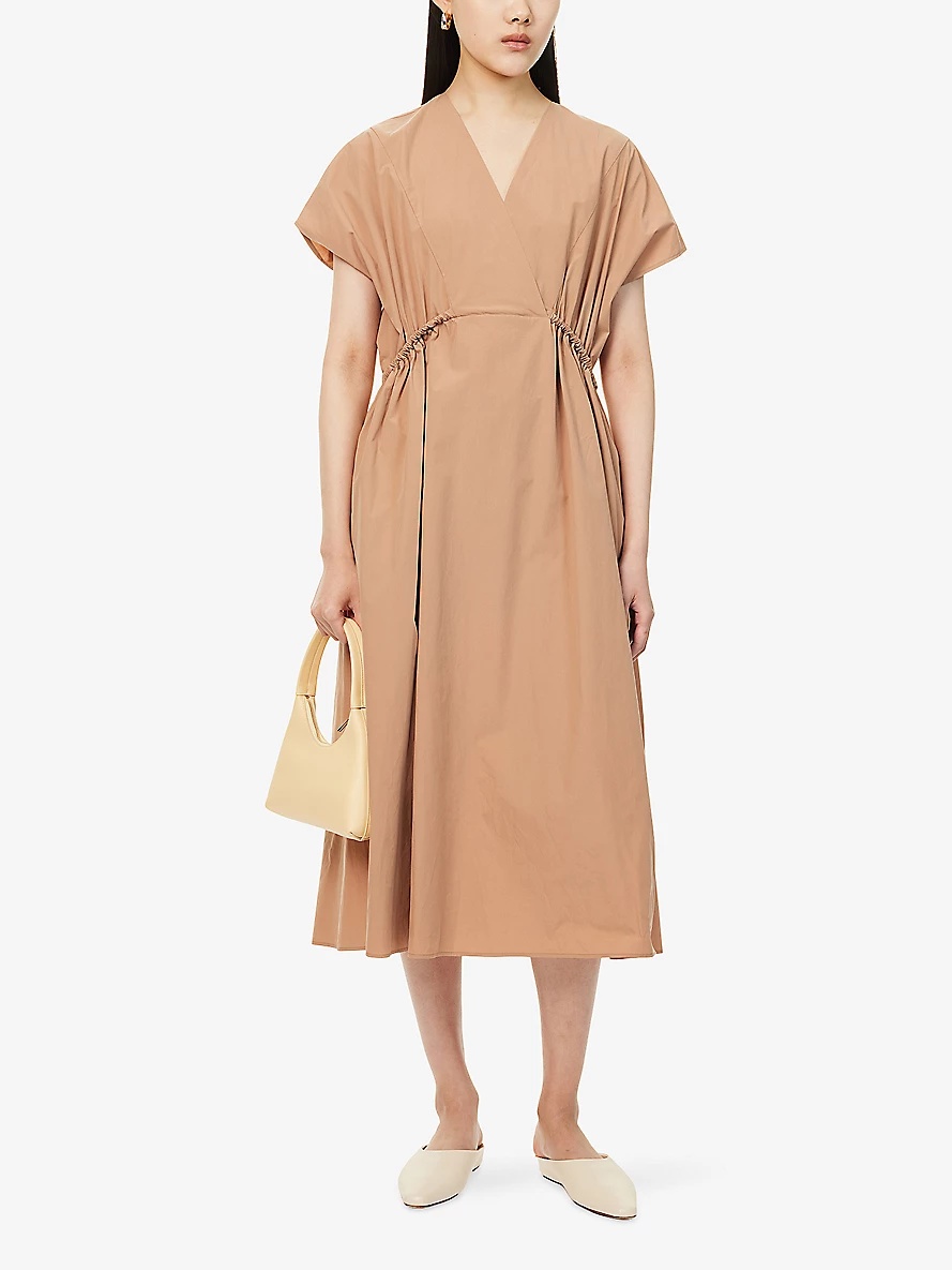 WEEKEND Max Mara Blasone V-Neck Cotton-Poplin Midi Dress