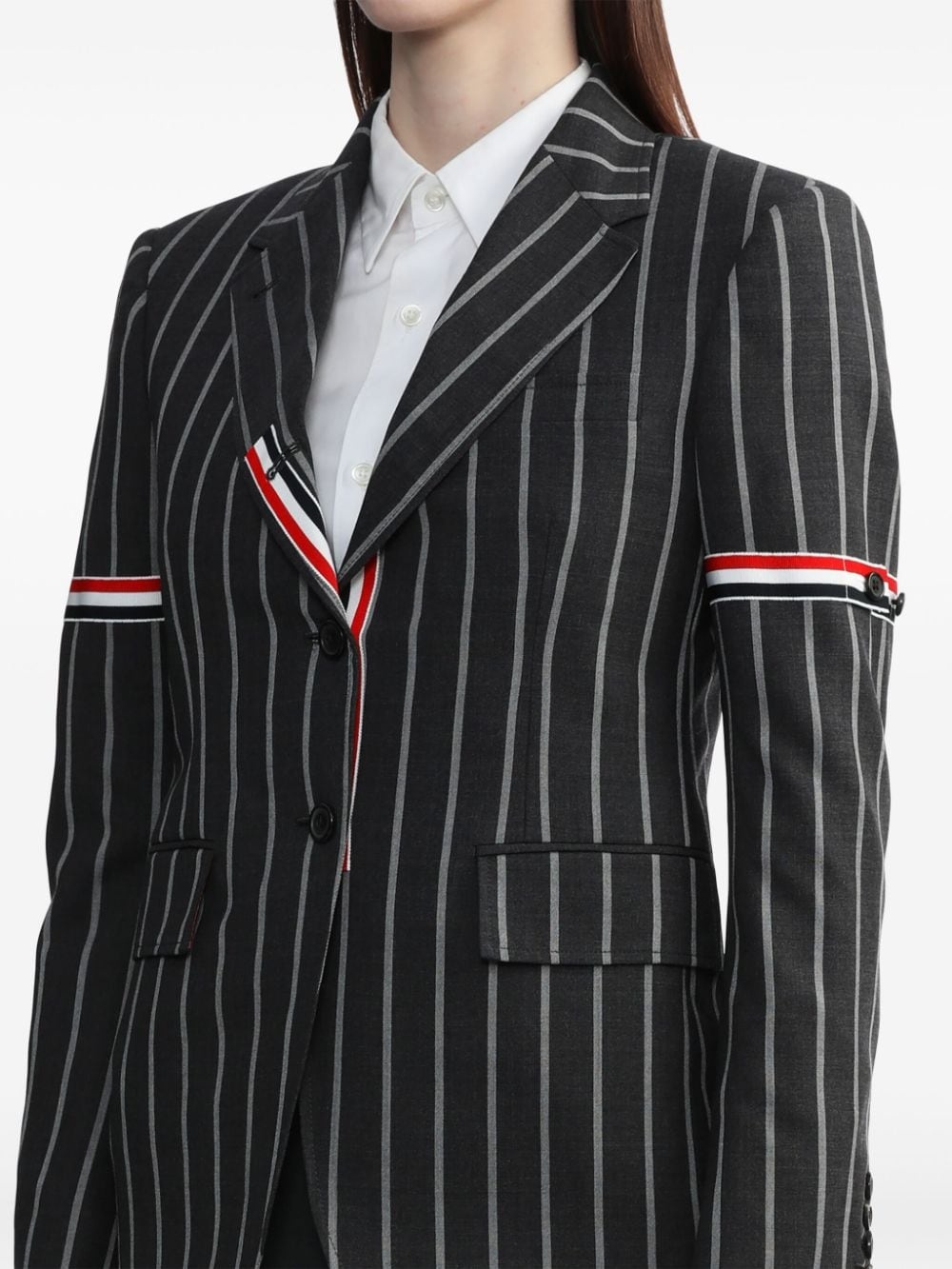 RWB-stripe pinstripe wool blazer - 5