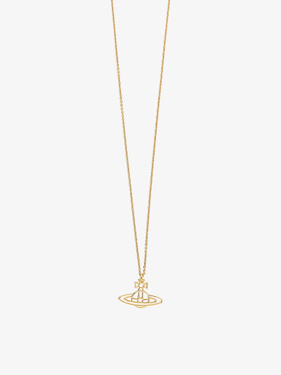 Vivienne Westwood Thin Lines Flat Orb gold-toned brass necklace outlook