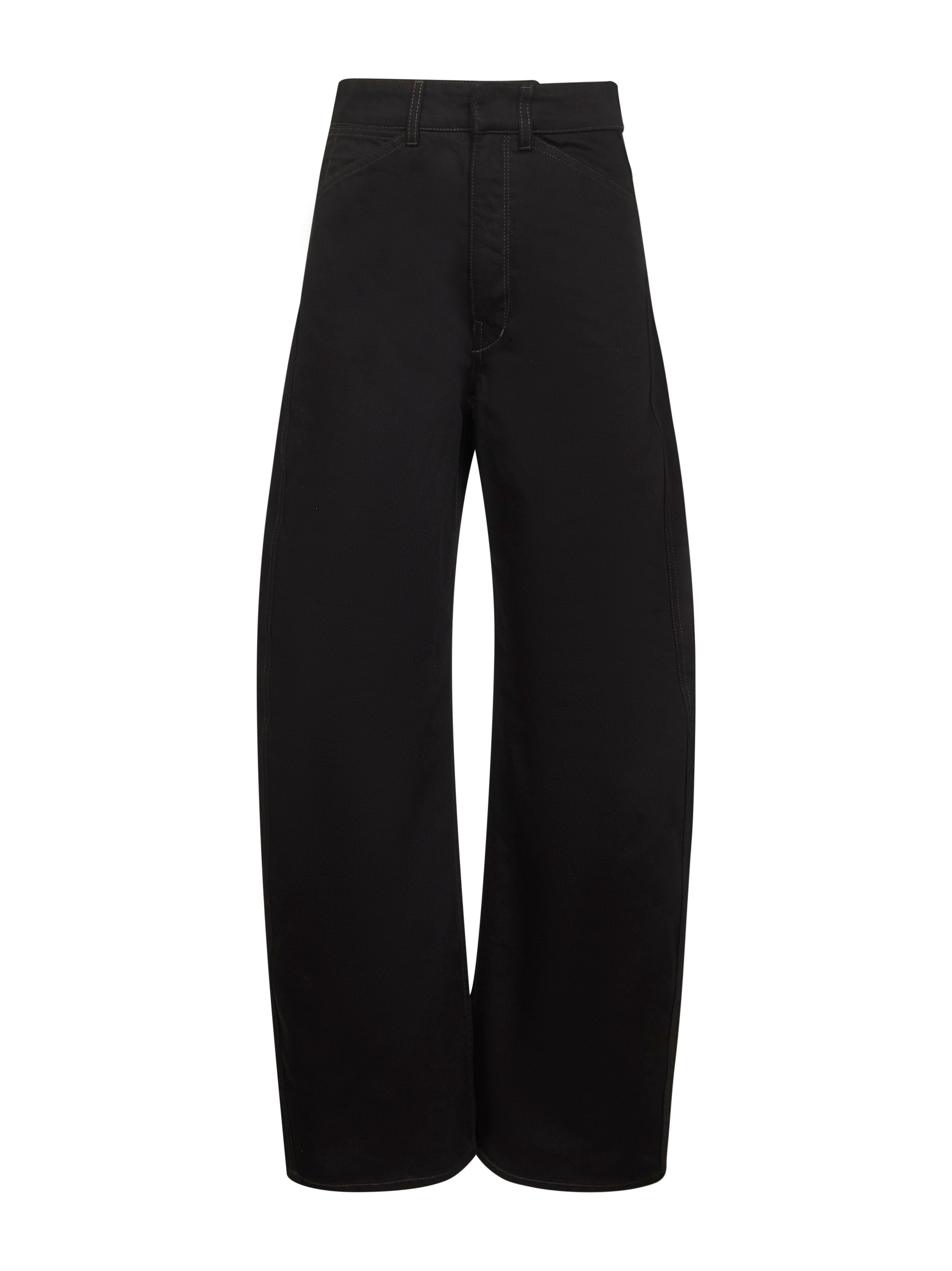 Lemaire Women Black Denim High Waisted Curved Jeans - 1