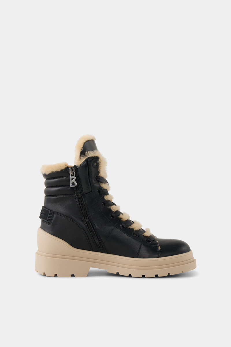 BOGNER Mid boots St.Moritz with spikes in Black/beige outlook