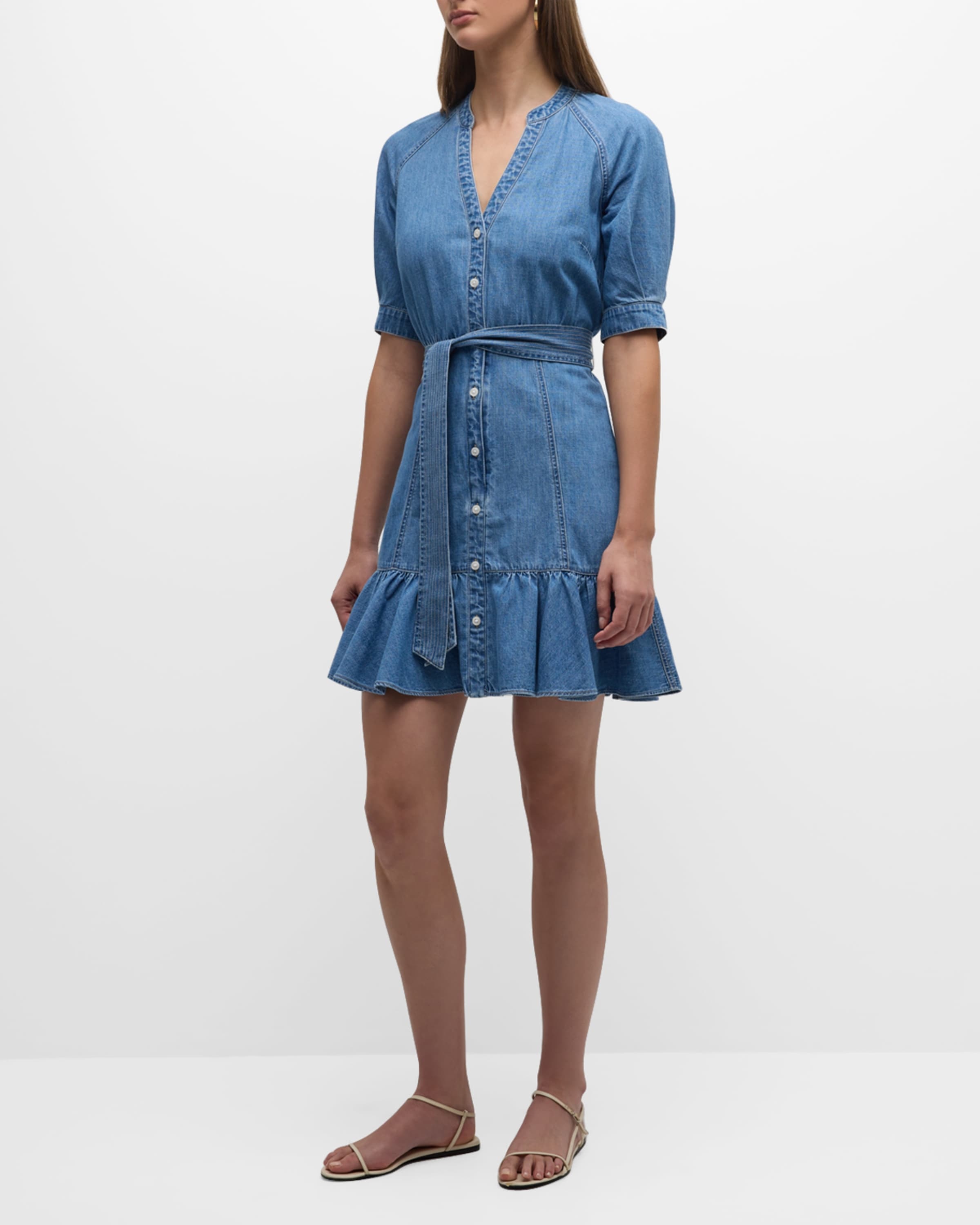 Kanika Short-Sleeve Denim Shirtdress - 2